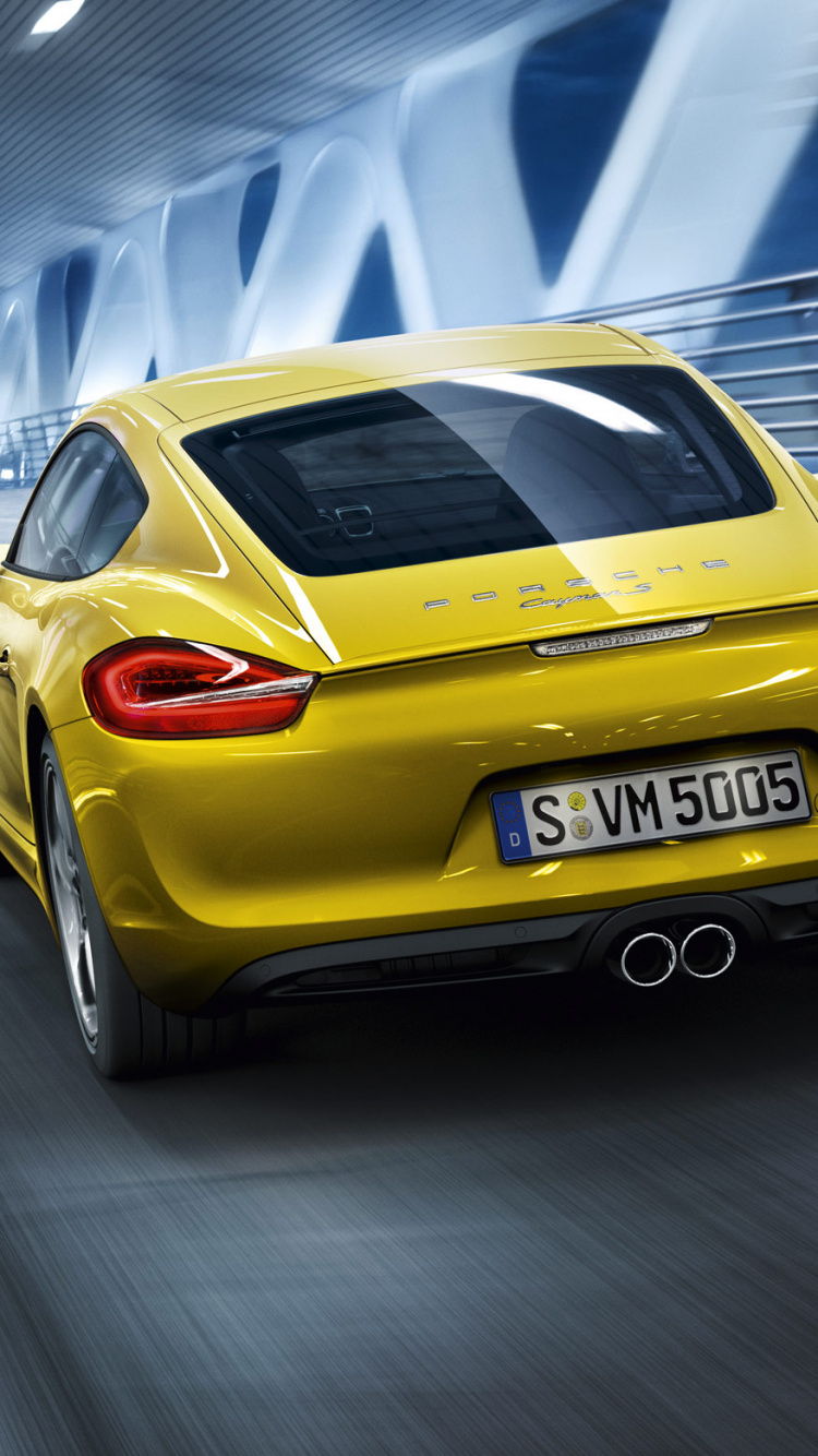 Yellow Porsche 911 Parked in Tunnel. Wallpaper in 750x1334 Resolution