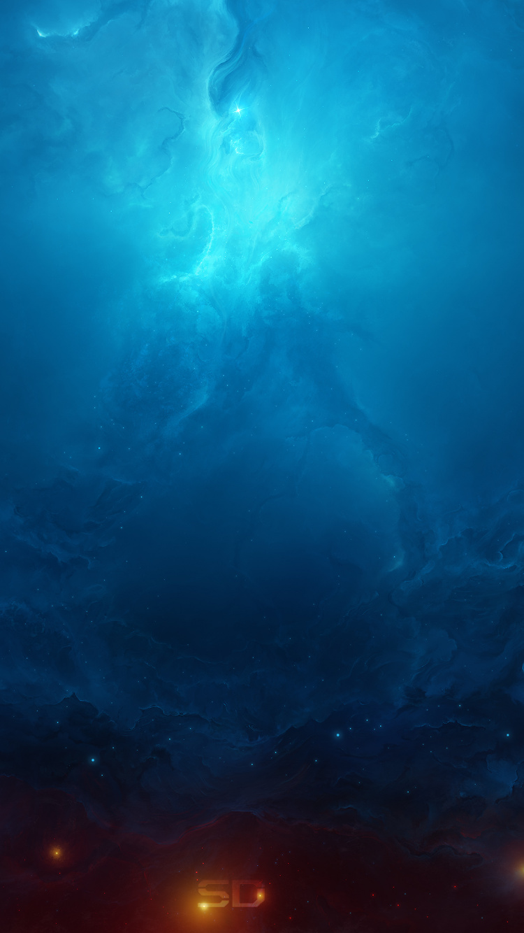 Blue and White Abstract Painting. Wallpaper in 750x1334 Resolution