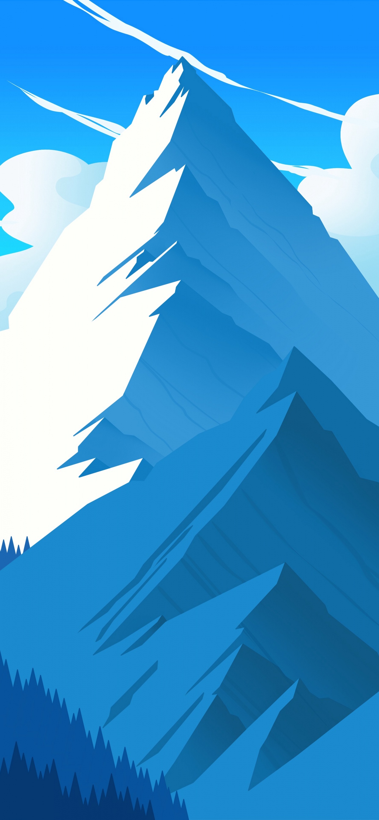 Digital Art, Art, Drawing, Illustration, Blue. Wallpaper in 1242x2688 Resolution