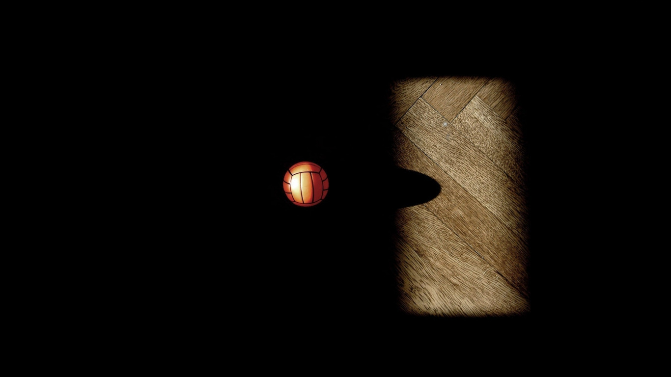 Red and Black Ball Illustration. Wallpaper in 1366x768 Resolution