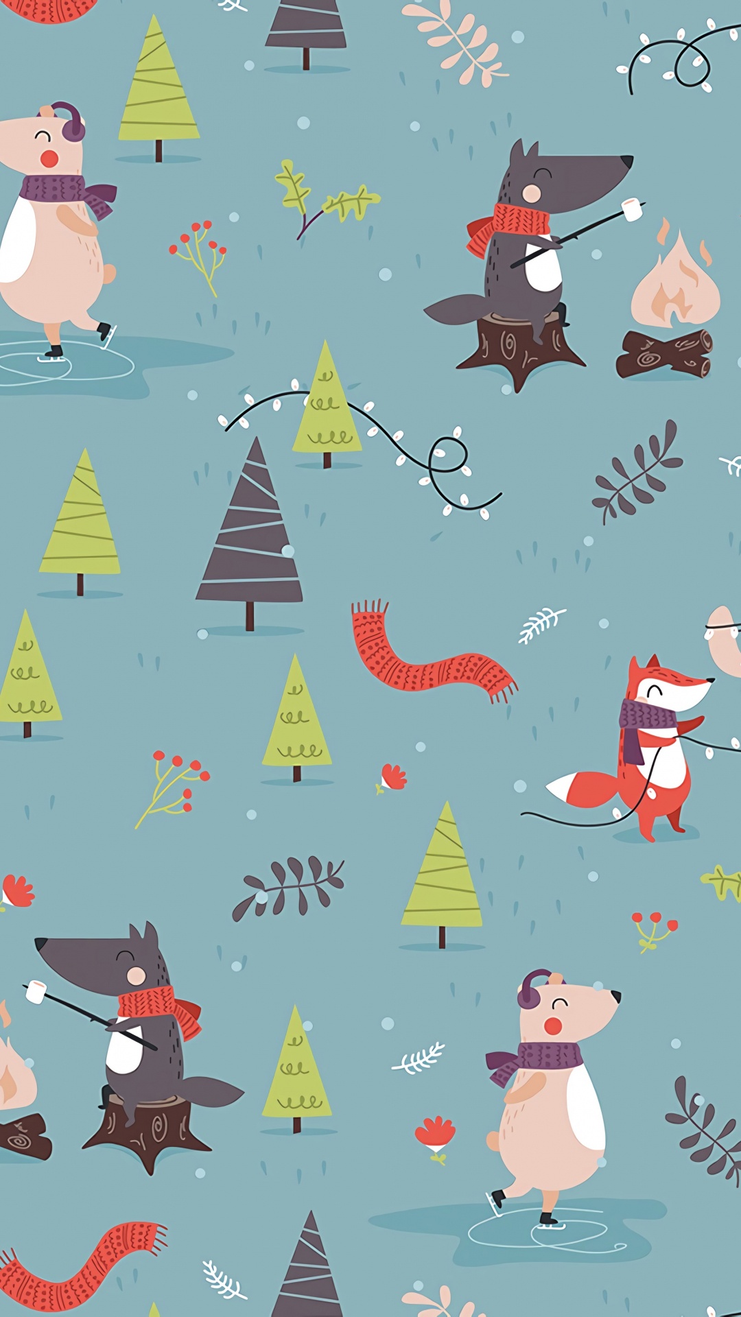 Blue and Red Bird Print Textile. Wallpaper in 1080x1920 Resolution