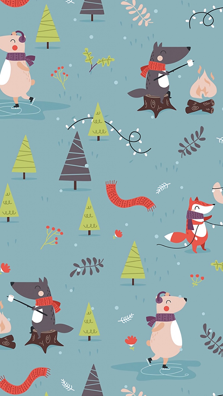 Blue and Red Bird Print Textile. Wallpaper in 720x1280 Resolution