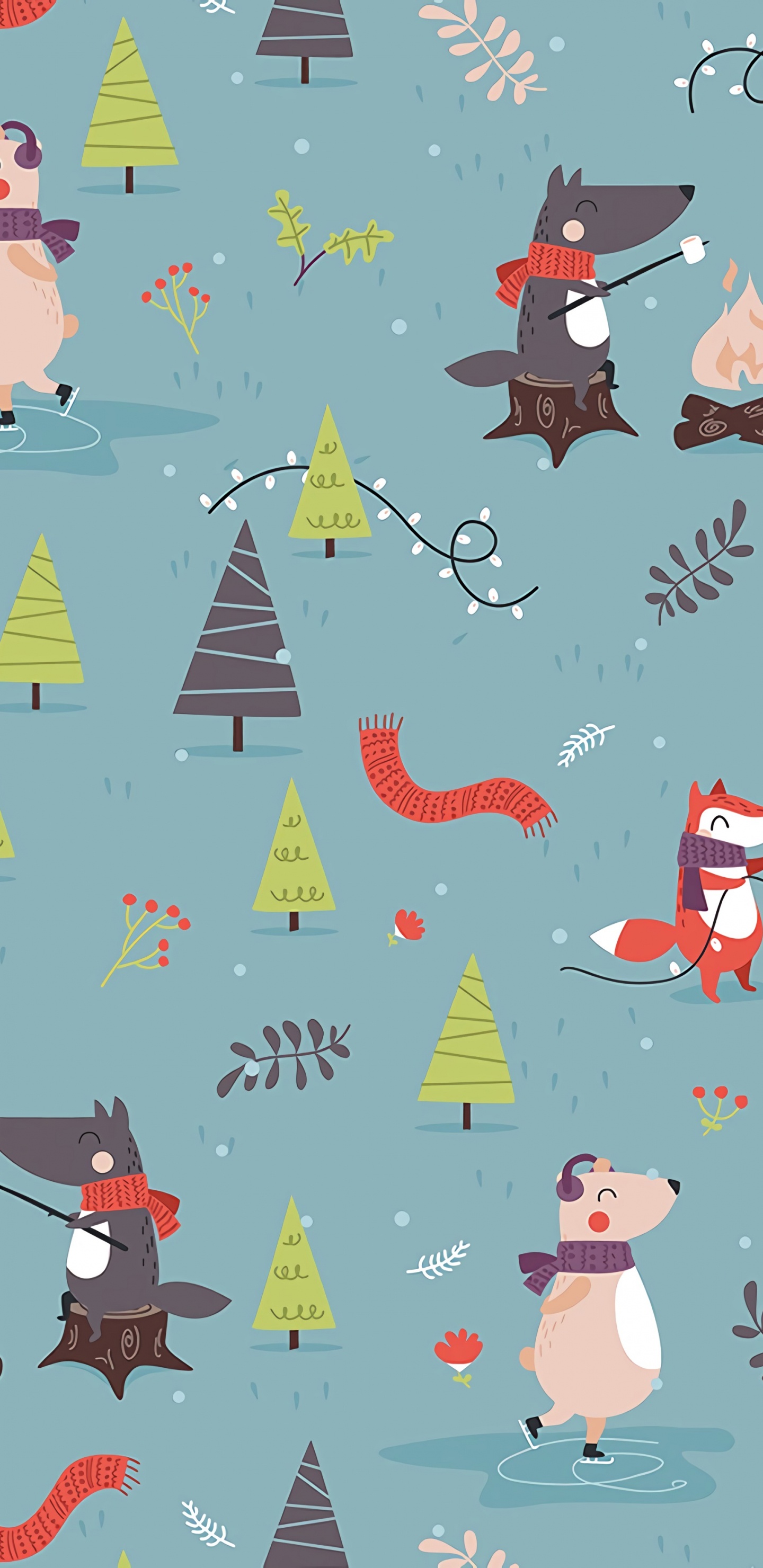 Textil Estampado Pájaro Azul y Rojo. Wallpaper in 1440x2960 Resolution