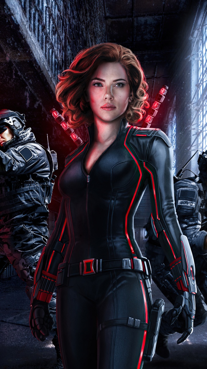 Black Widow, Scarlett Johansson, Avengers Age of Ultron, Natasha Romanoff, Cartoon. Wallpaper in 720x1280 Resolution