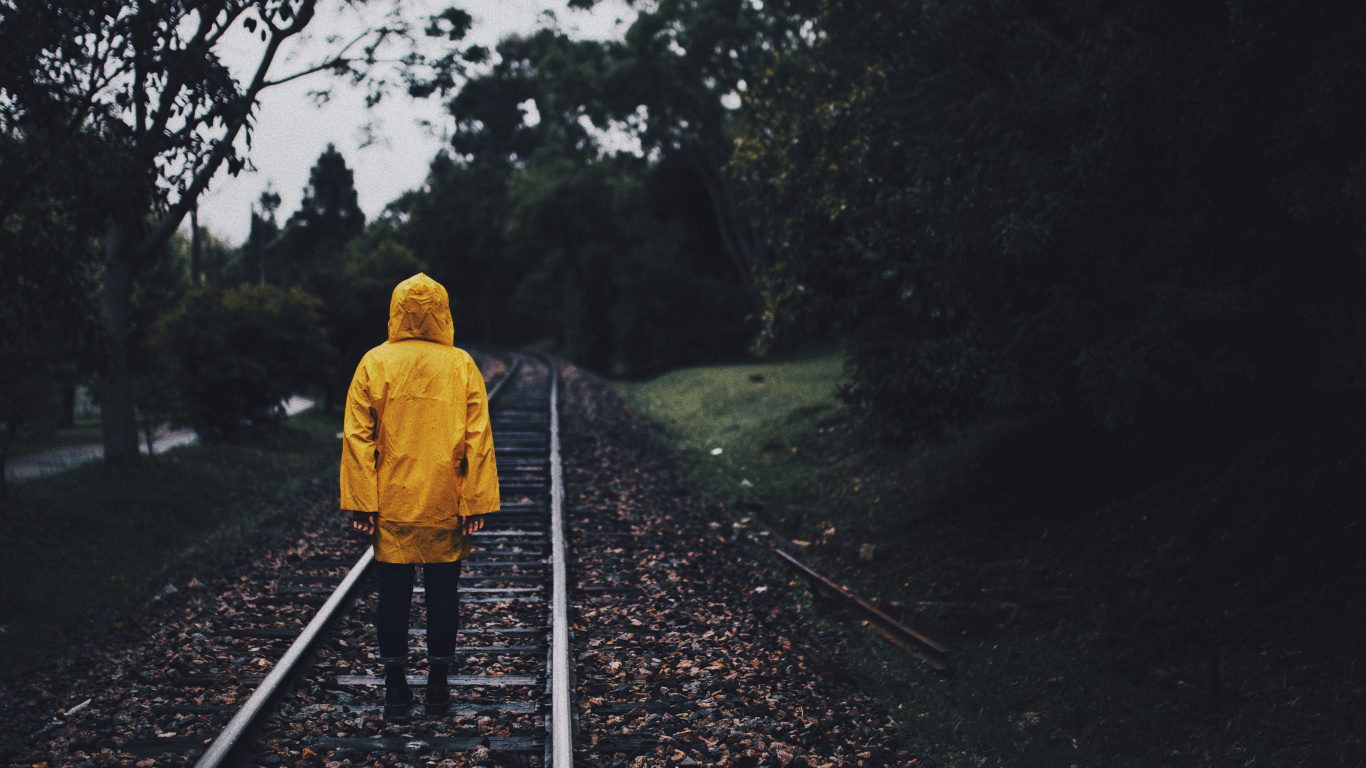 Transporte, Pista, Amarillo, Fila, el Transporte Ferroviario. Wallpaper in 1366x768 Resolution