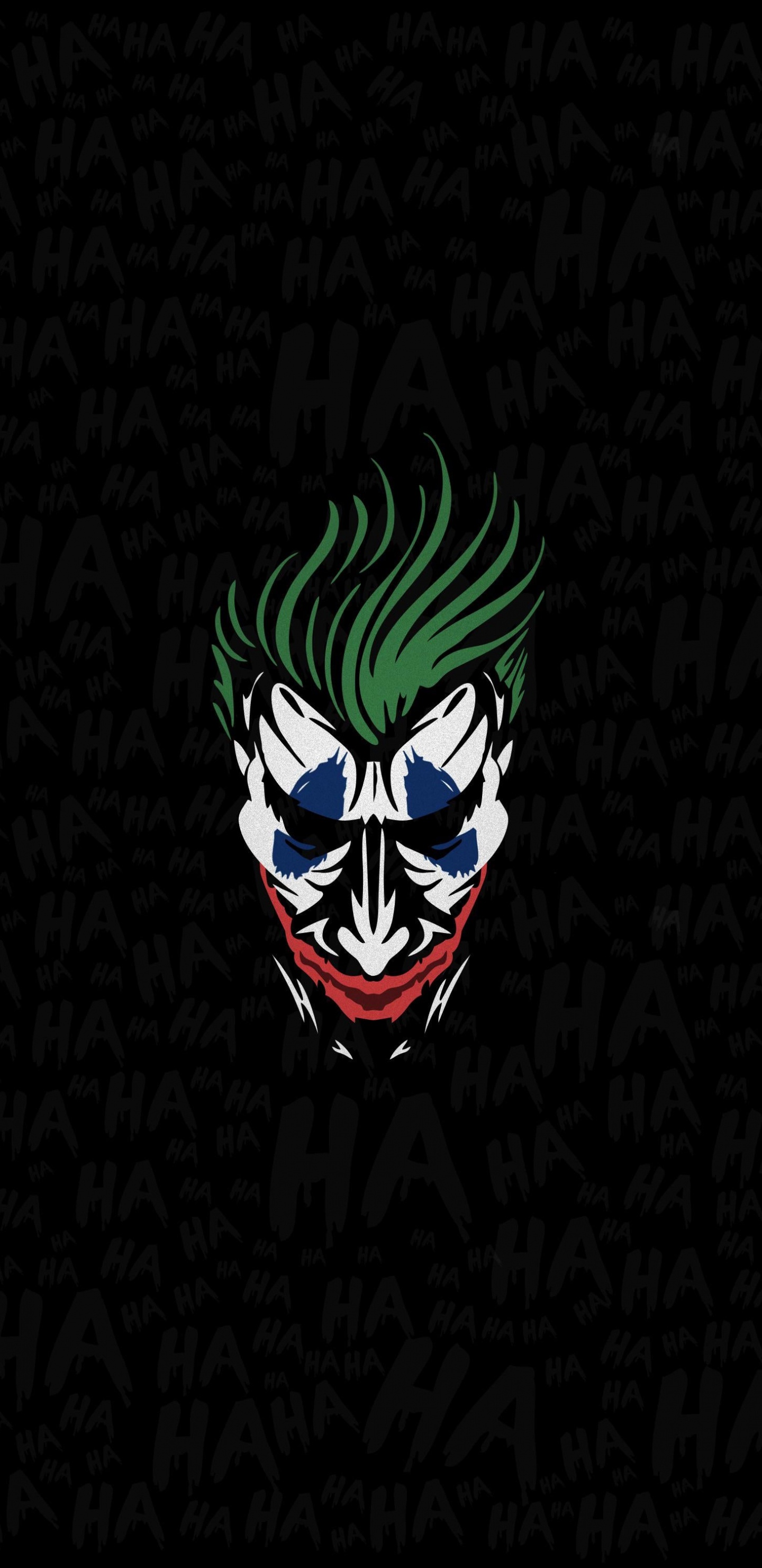 Joker, Schädel, Ärmel, Kunst, Electric Blue. Wallpaper in 1440x2960 Resolution