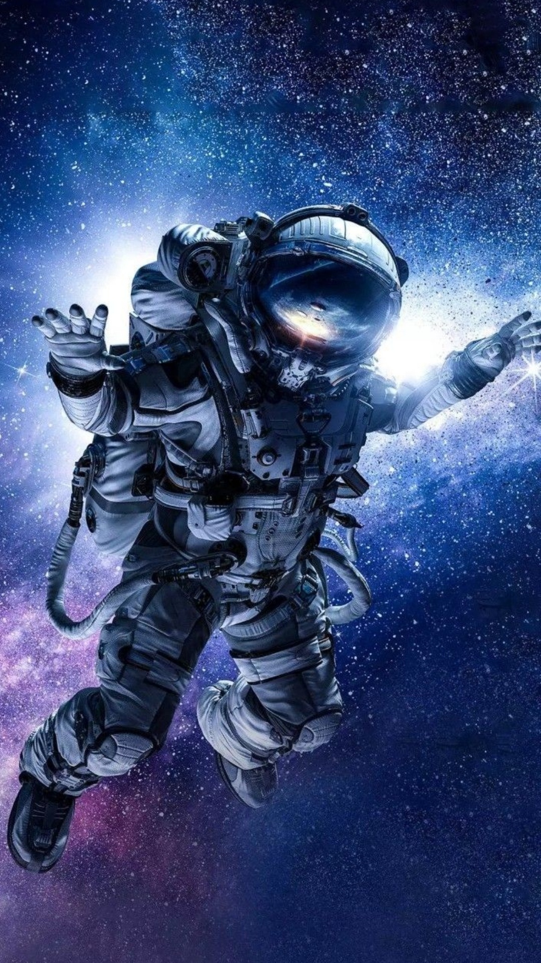 Astronauta, el Espacio Exterior, Nave, Ilustración, Diseño Gráfico. Wallpaper in 1080x1920 Resolution