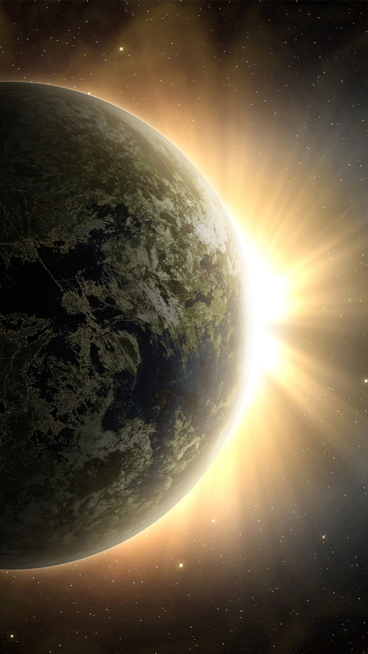 Luna Llena Con Estrellas Durante la Noche. Wallpaper in 720x1280 Resolution