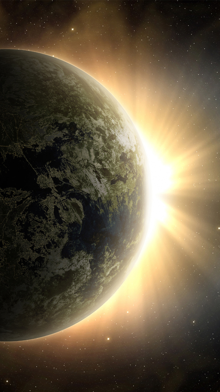 Luna Llena Con Estrellas Durante la Noche. Wallpaper in 750x1334 Resolution