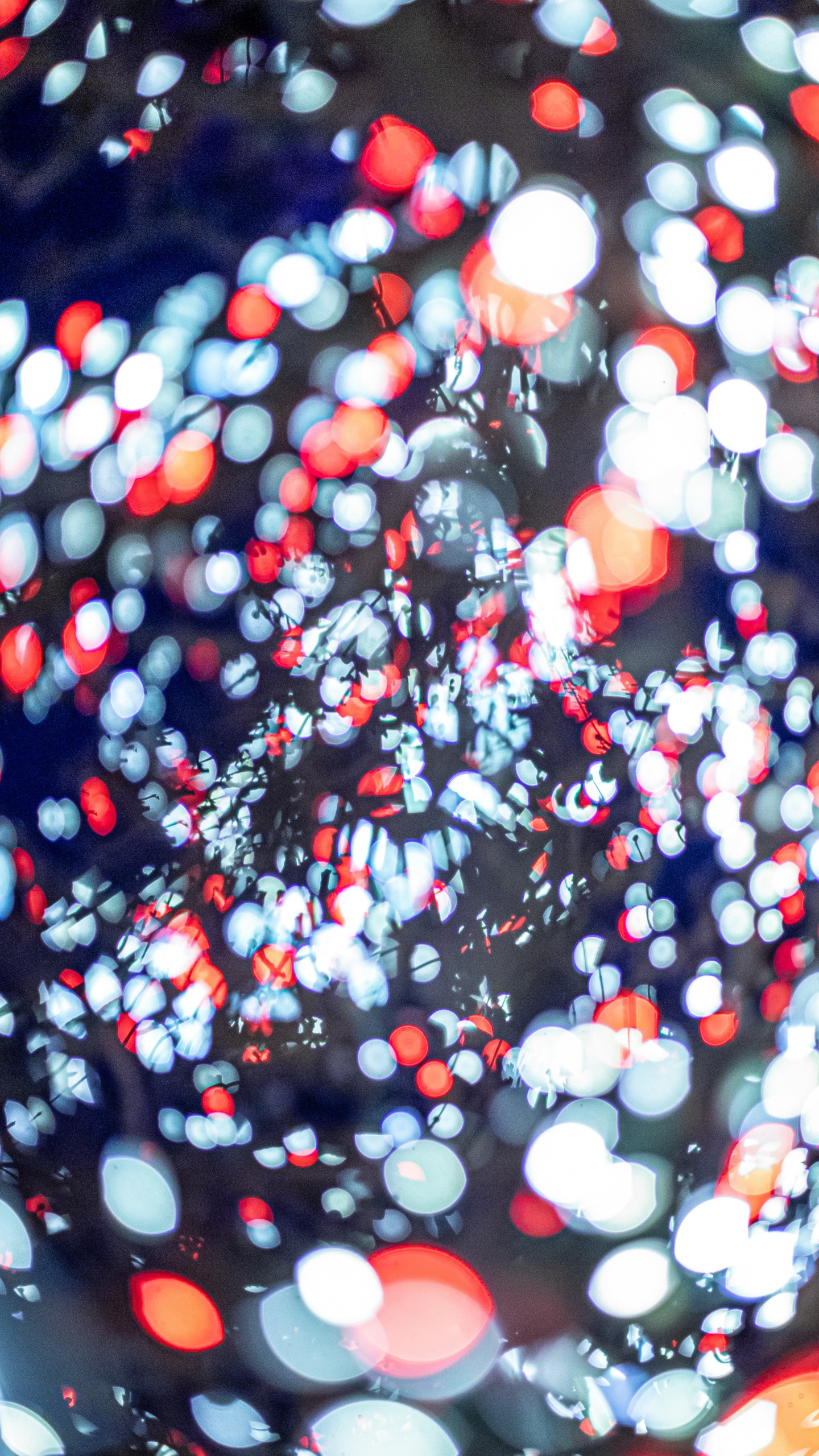 Luces Bokeh Rojas y Blancas. Wallpaper in 1440x2560 Resolution