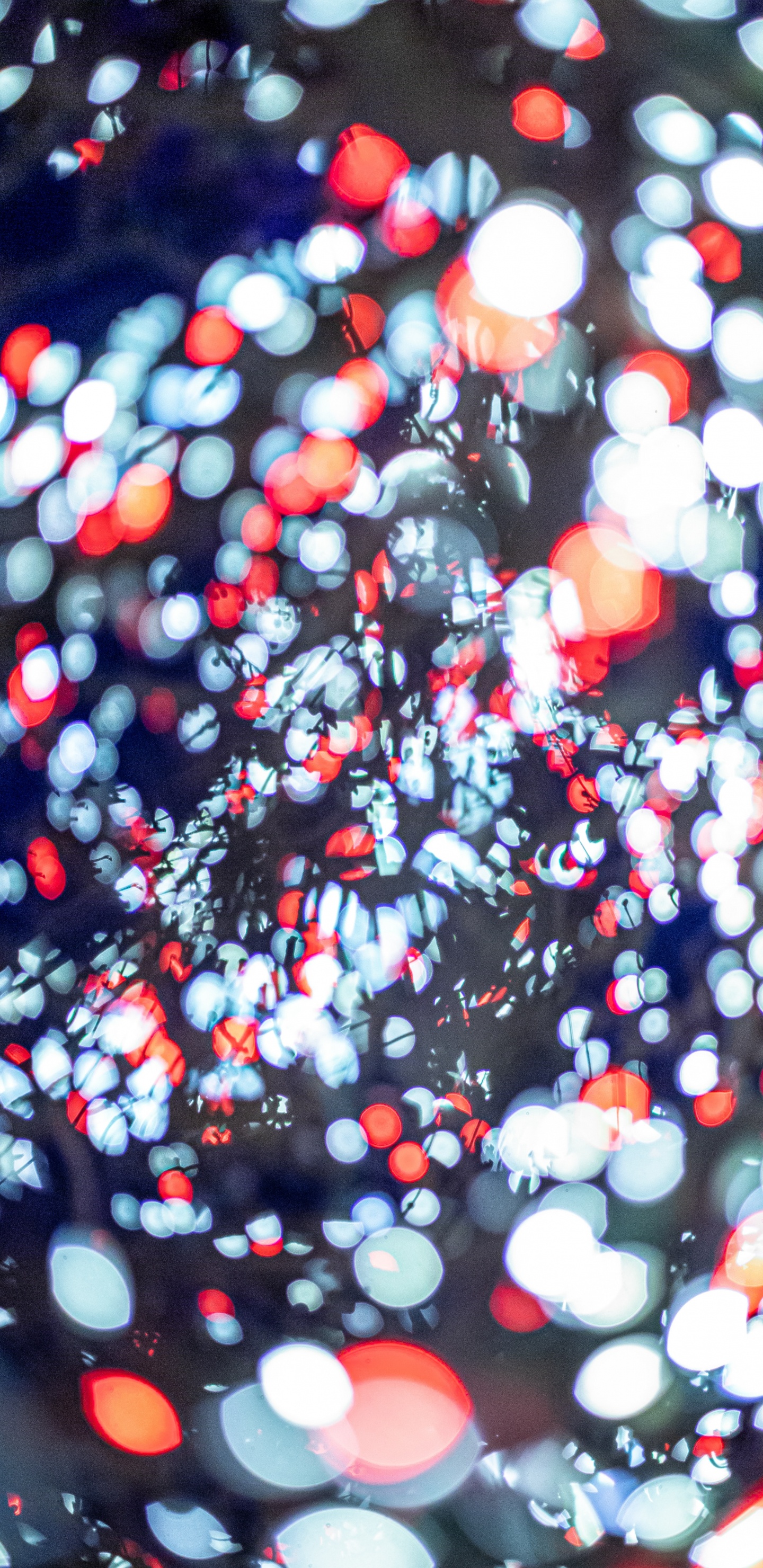 Luces Bokeh Rojas y Blancas. Wallpaper in 1440x2960 Resolution