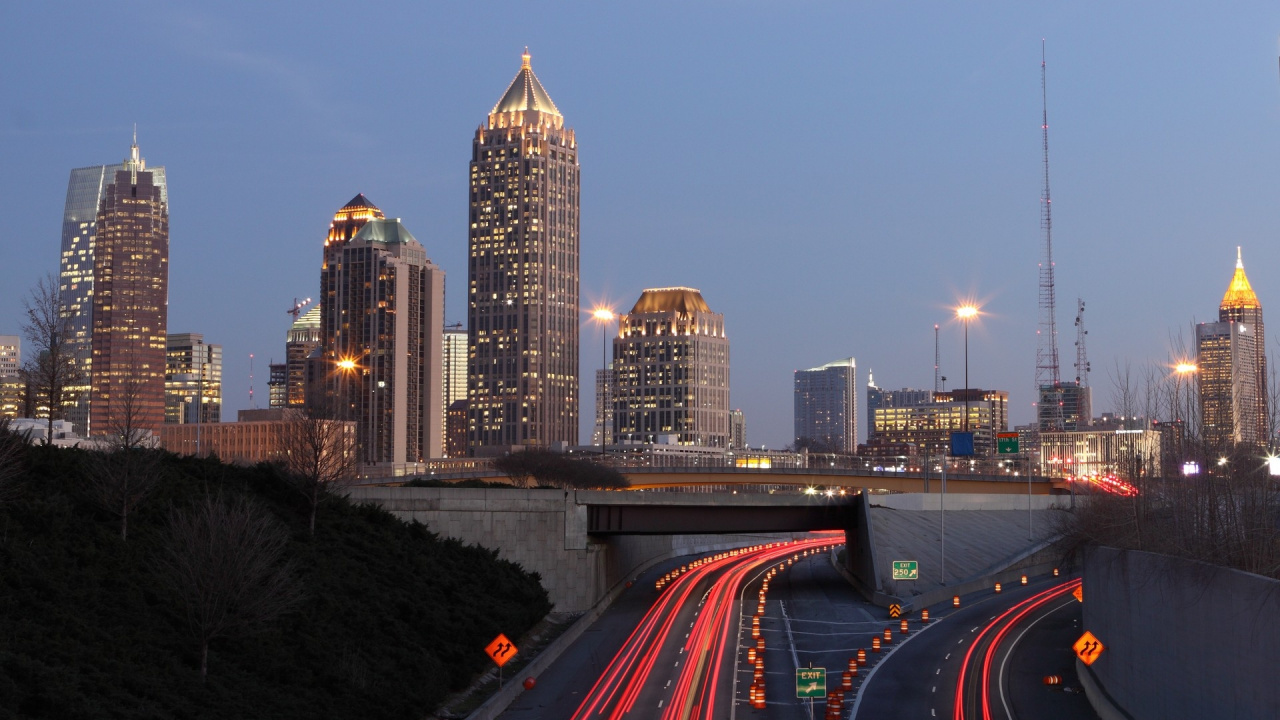 Time Lapse Photography of City Skyline During Night Time. Wallpaper in 1280x720 Resolution