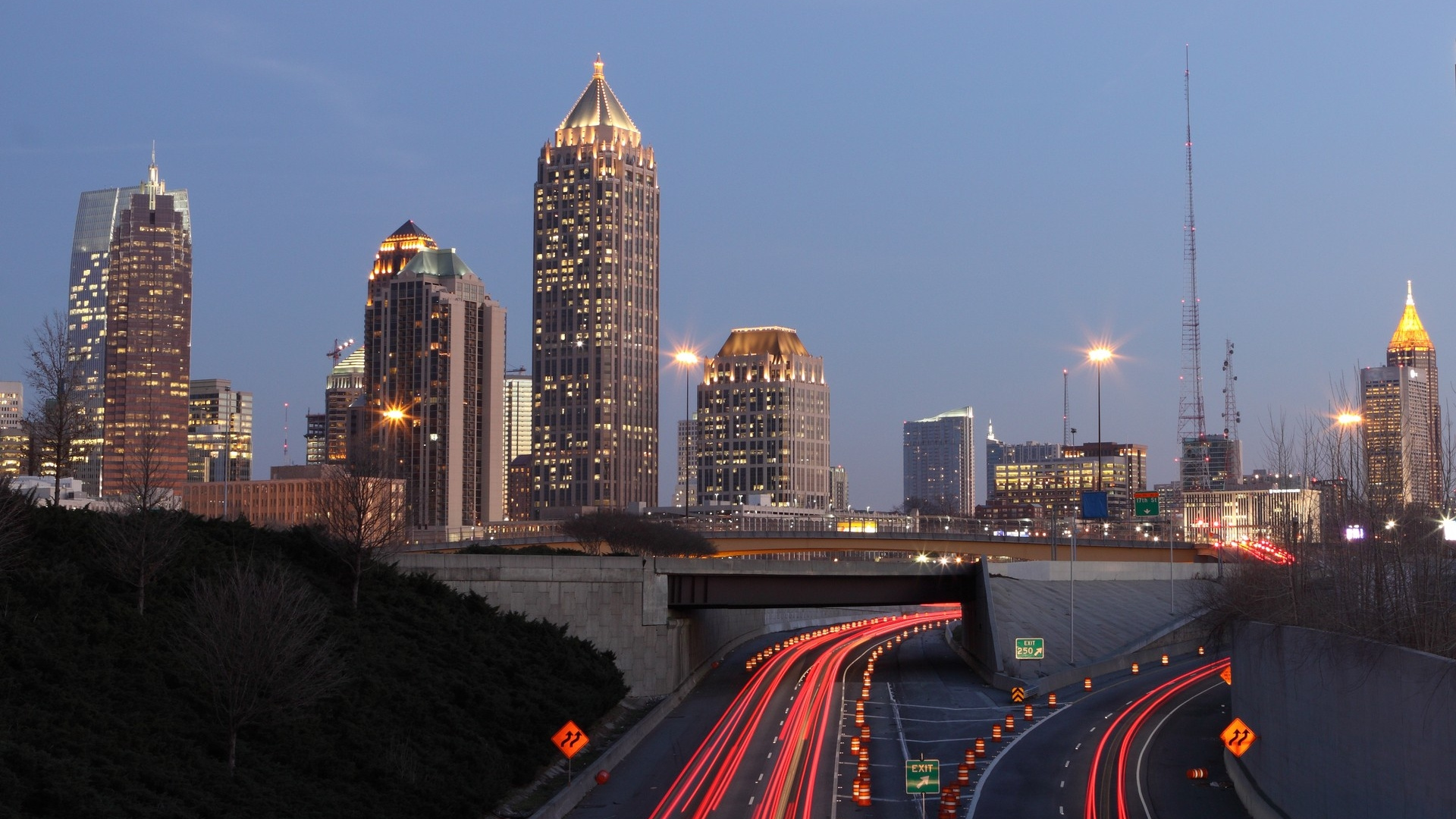 Time Lapse Photography of City Skyline During Night Time. Wallpaper in 1920x1080 Resolution