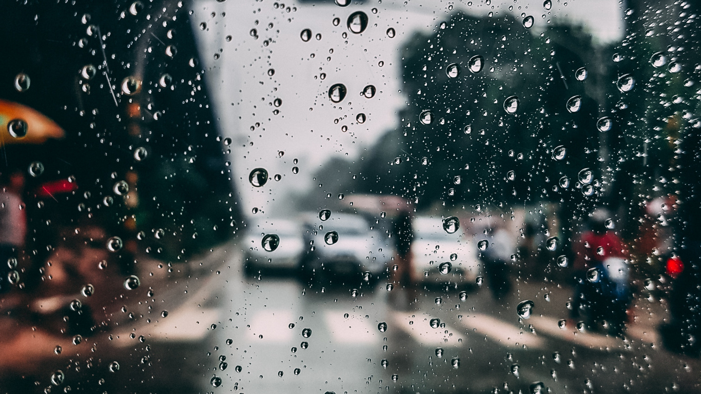 Pluie, Fenêtre, Précipitations, Eau, Crachin. Wallpaper in 1366x768 Resolution