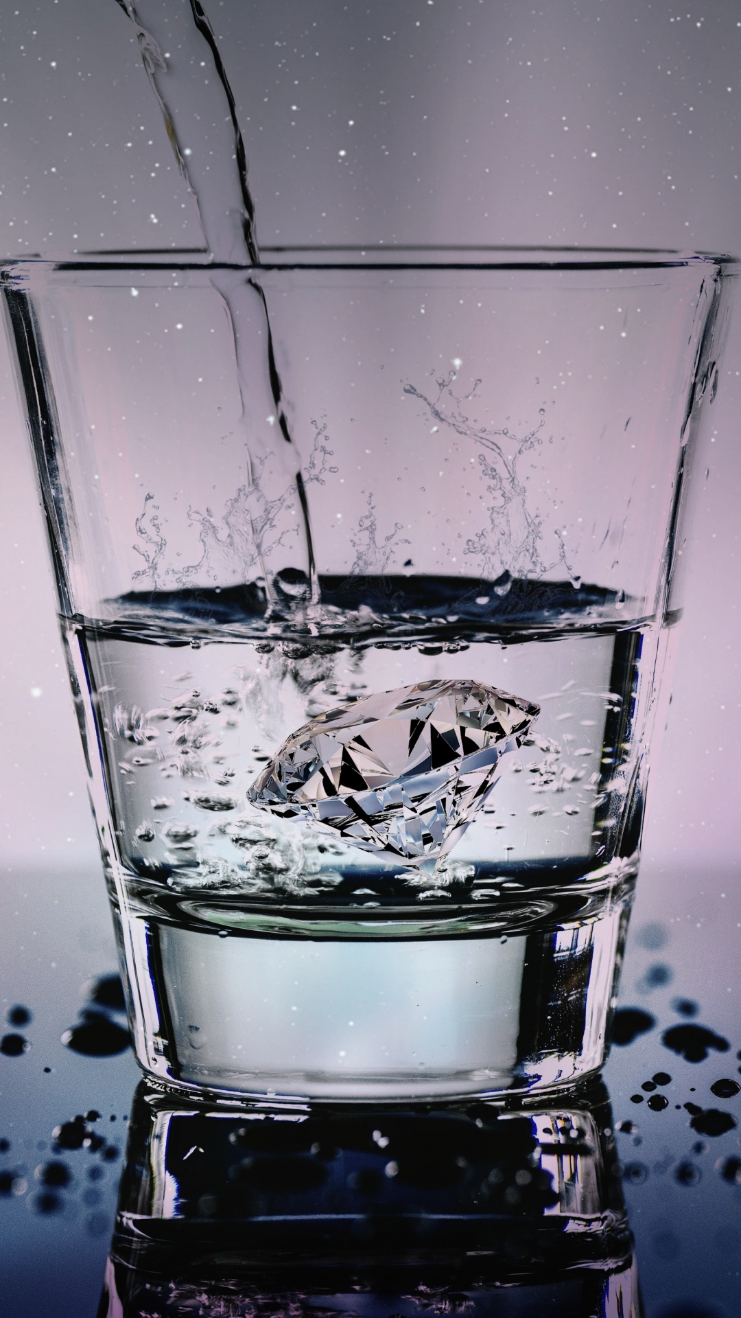 Water in Clear Drinking Glass. Wallpaper in 1080x1920 Resolution