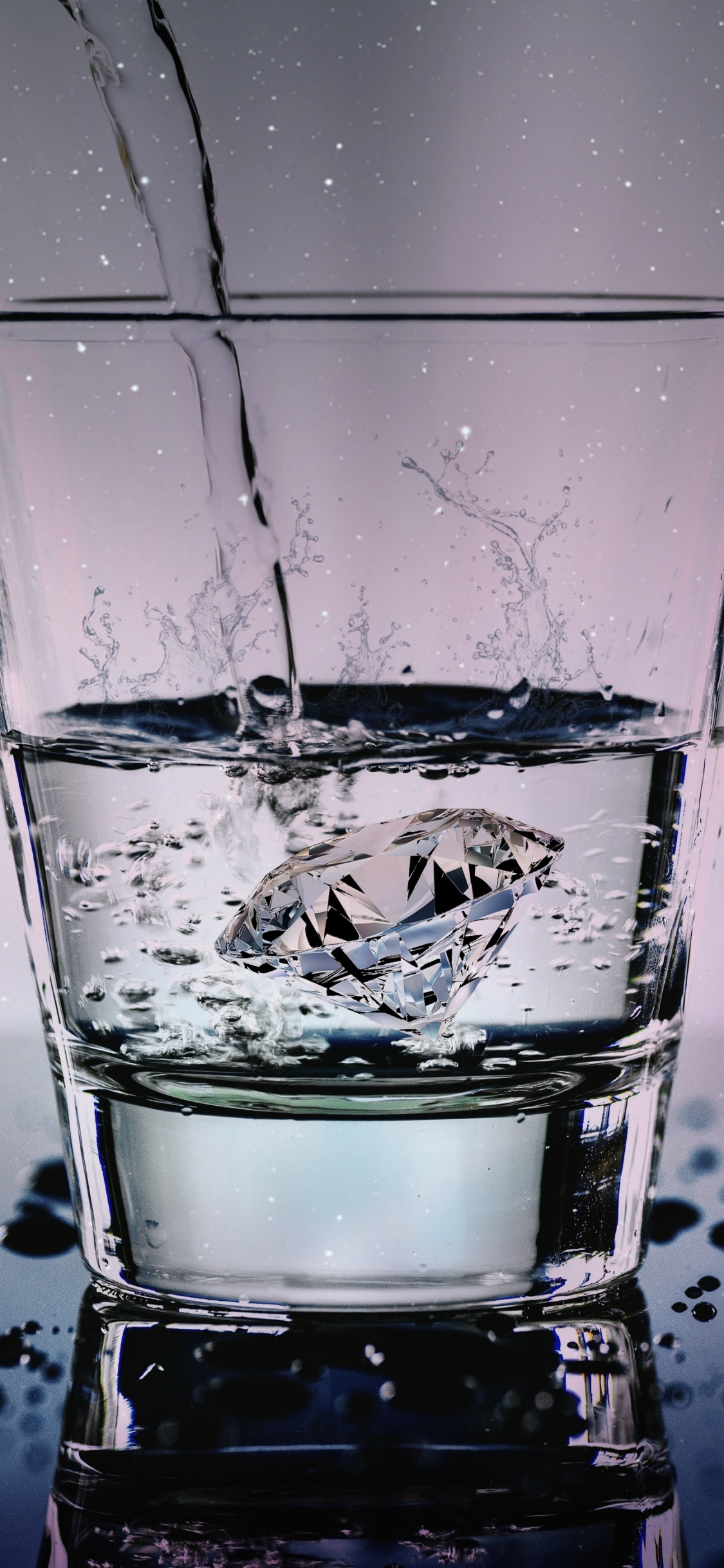 Water in Clear Drinking Glass. Wallpaper in 1125x2436 Resolution