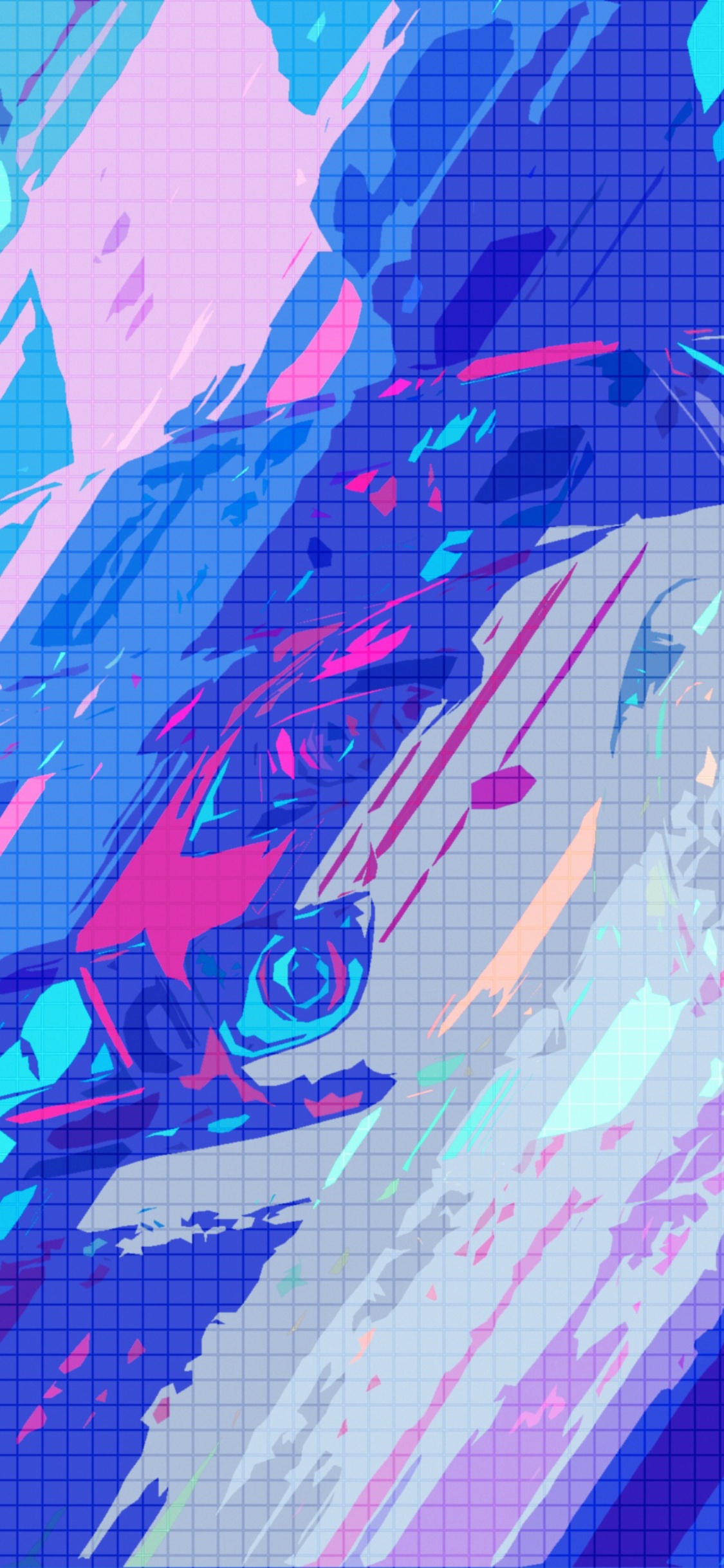 Pintura Abstracta Azul y Blanca. Wallpaper in 1125x2436 Resolution