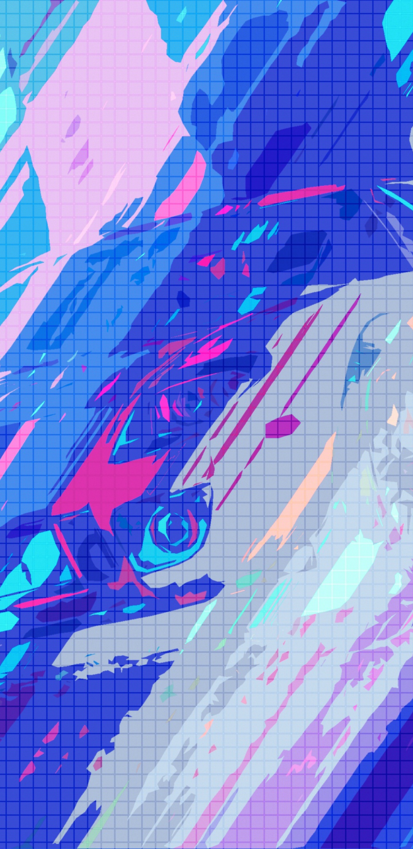 Pintura Abstracta Azul y Blanca. Wallpaper in 1440x2960 Resolution