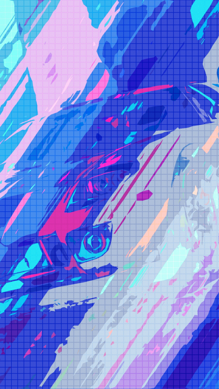 Blaue Und Weiße Abstrakte Malerei. Wallpaper in 750x1334 Resolution