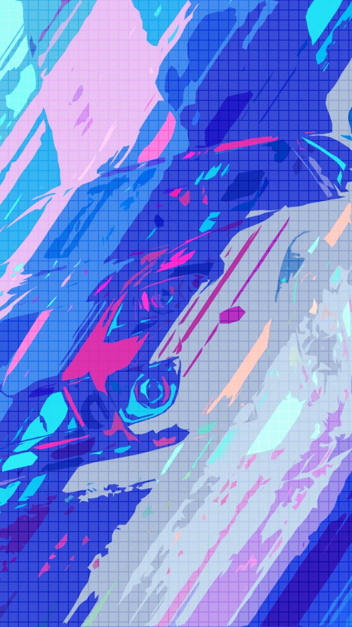 Peinture Abstraite Bleue et Blanche. Wallpaper in 720x1280 Resolution