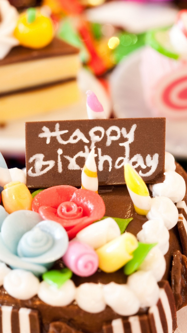Birthday, Birthday Cake, Sweetness, Food, Cake. Wallpaper in 750x1334 Resolution
