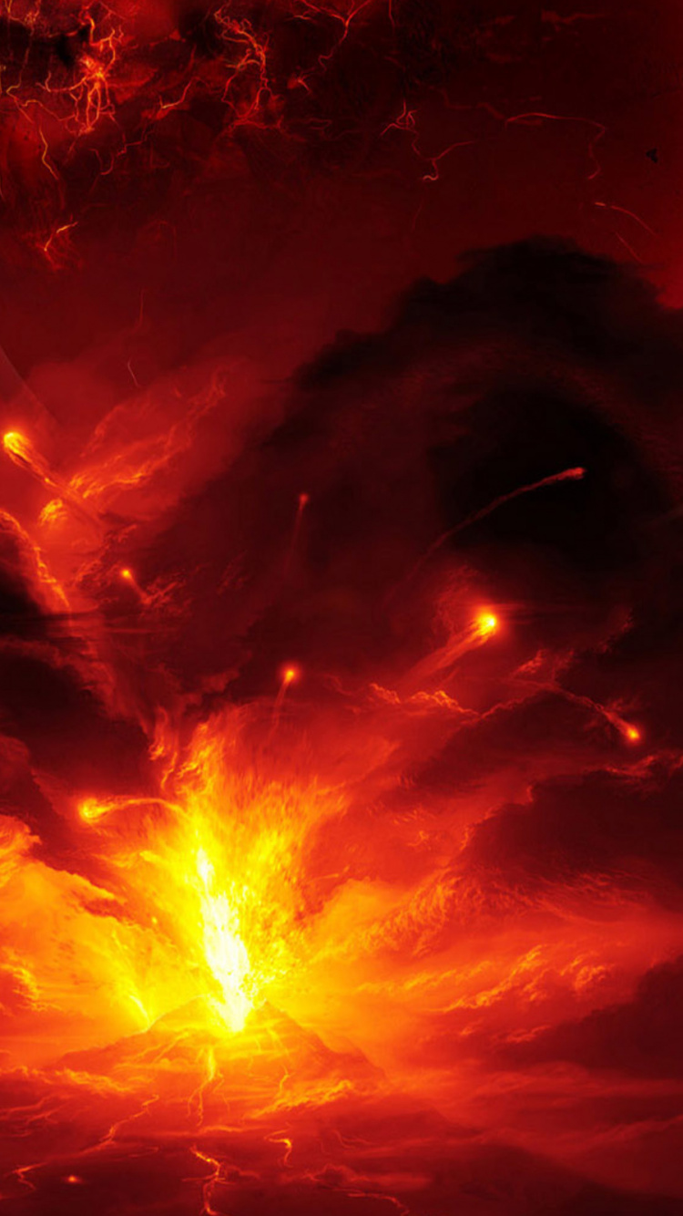 Peinture Abstraite Rouge et Noire. Wallpaper in 750x1334 Resolution