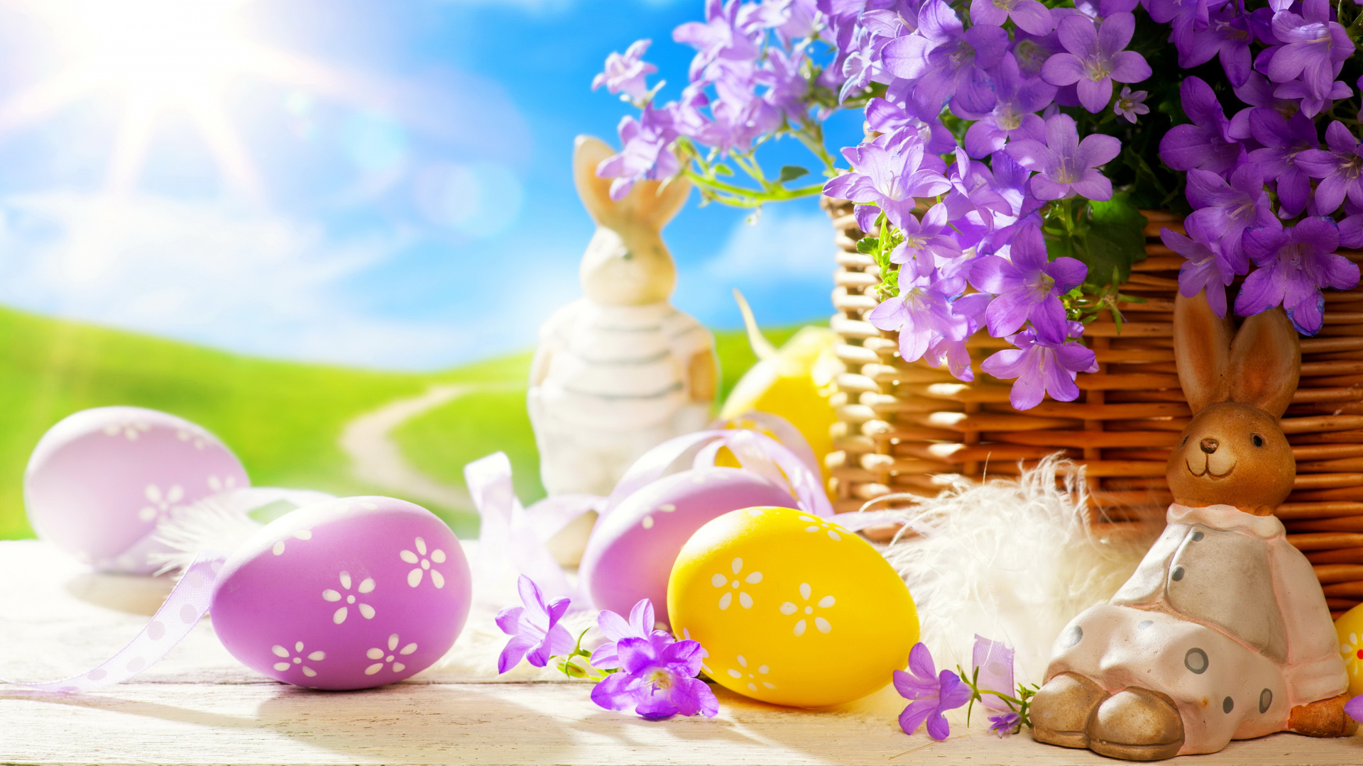 Lapin de Pâques, Printemps, Purple, Lilas, Pâques. Wallpaper in 1920x1080 Resolution