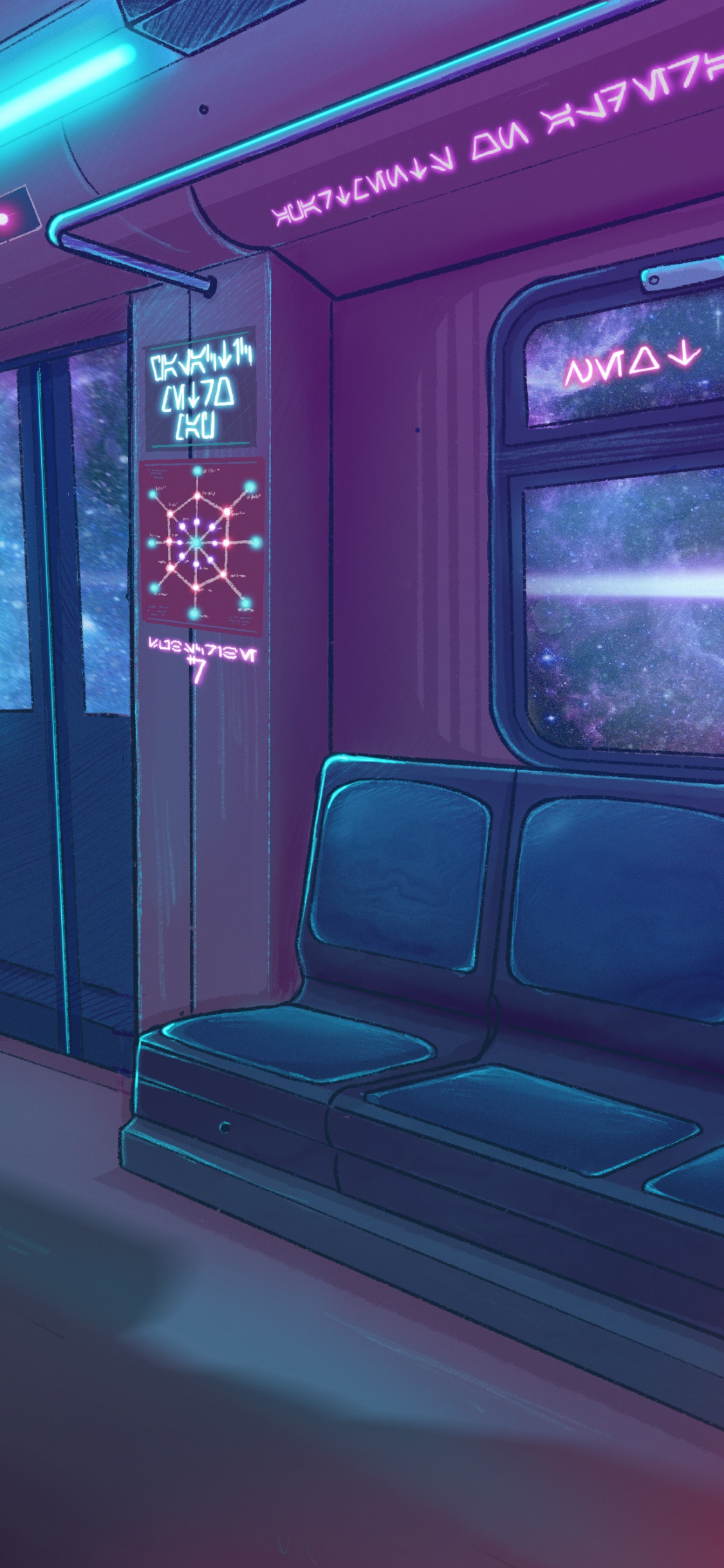 Neon, u, Magenta, Gebäude, Transport. Wallpaper in 1125x2436 Resolution