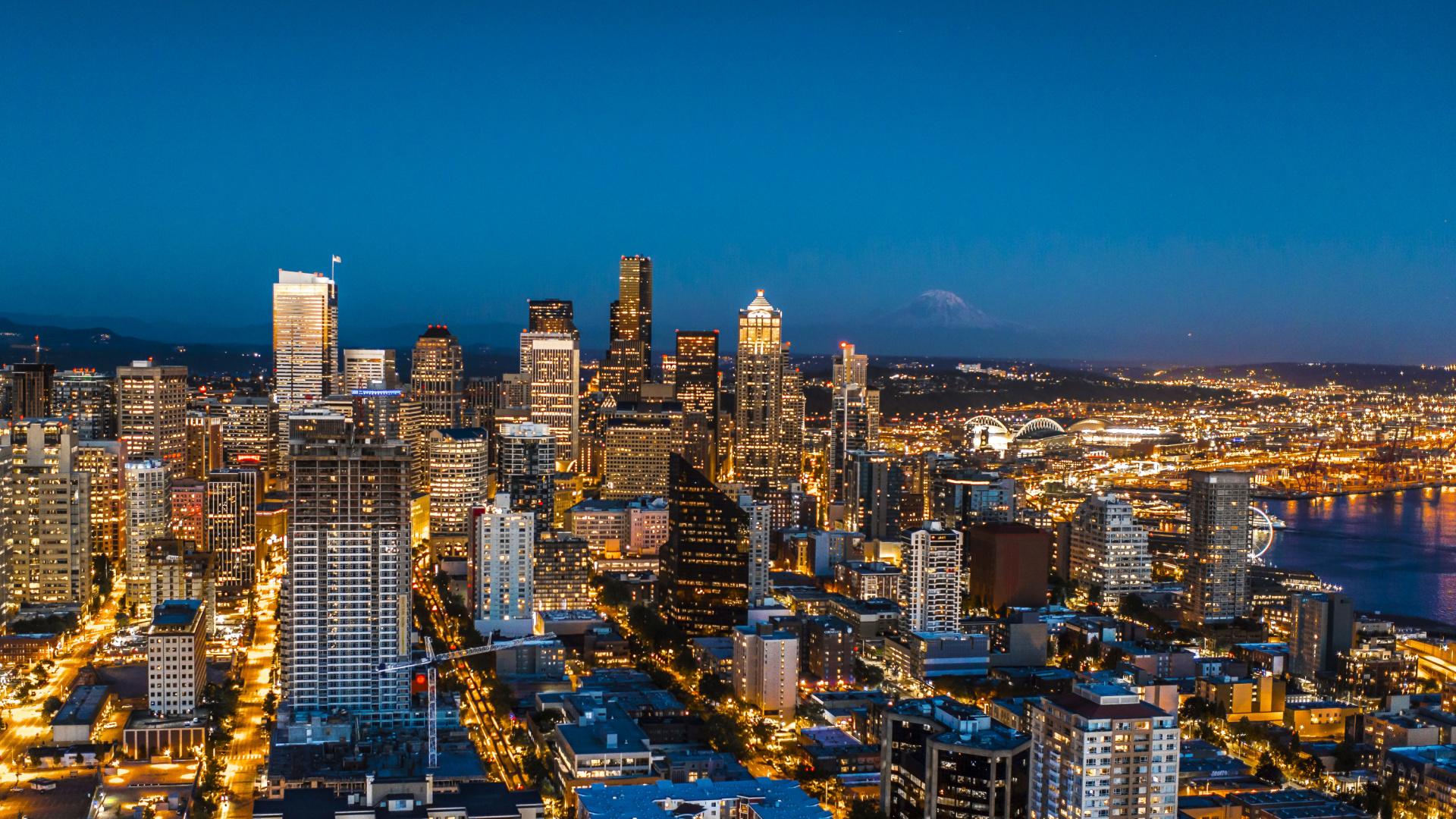 City Skyline During Night Time. Wallpaper in 1920x1080 Resolution