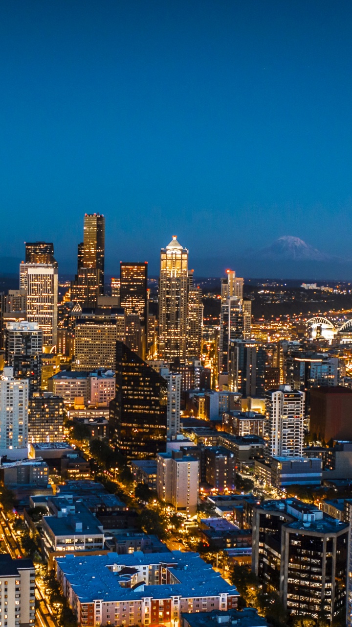 City Skyline During Night Time. Wallpaper in 720x1280 Resolution