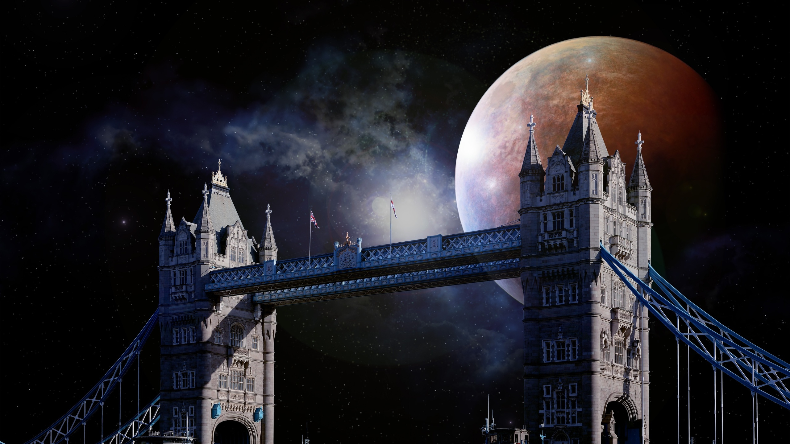 塔桥, 伦敦塔, 伦敦桥, 建筑, 天空 壁纸 2560x1440 允许