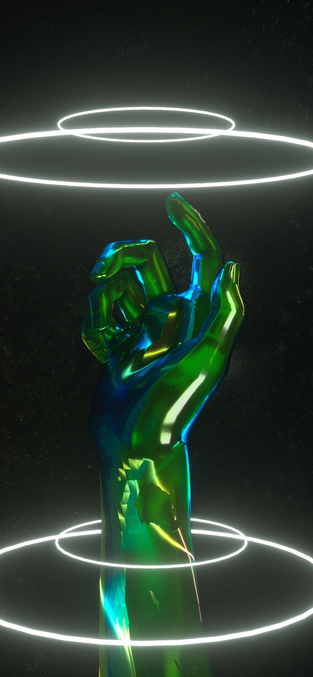 Figura de Dragón Verde y Negro. Wallpaper in 1242x2688 Resolution