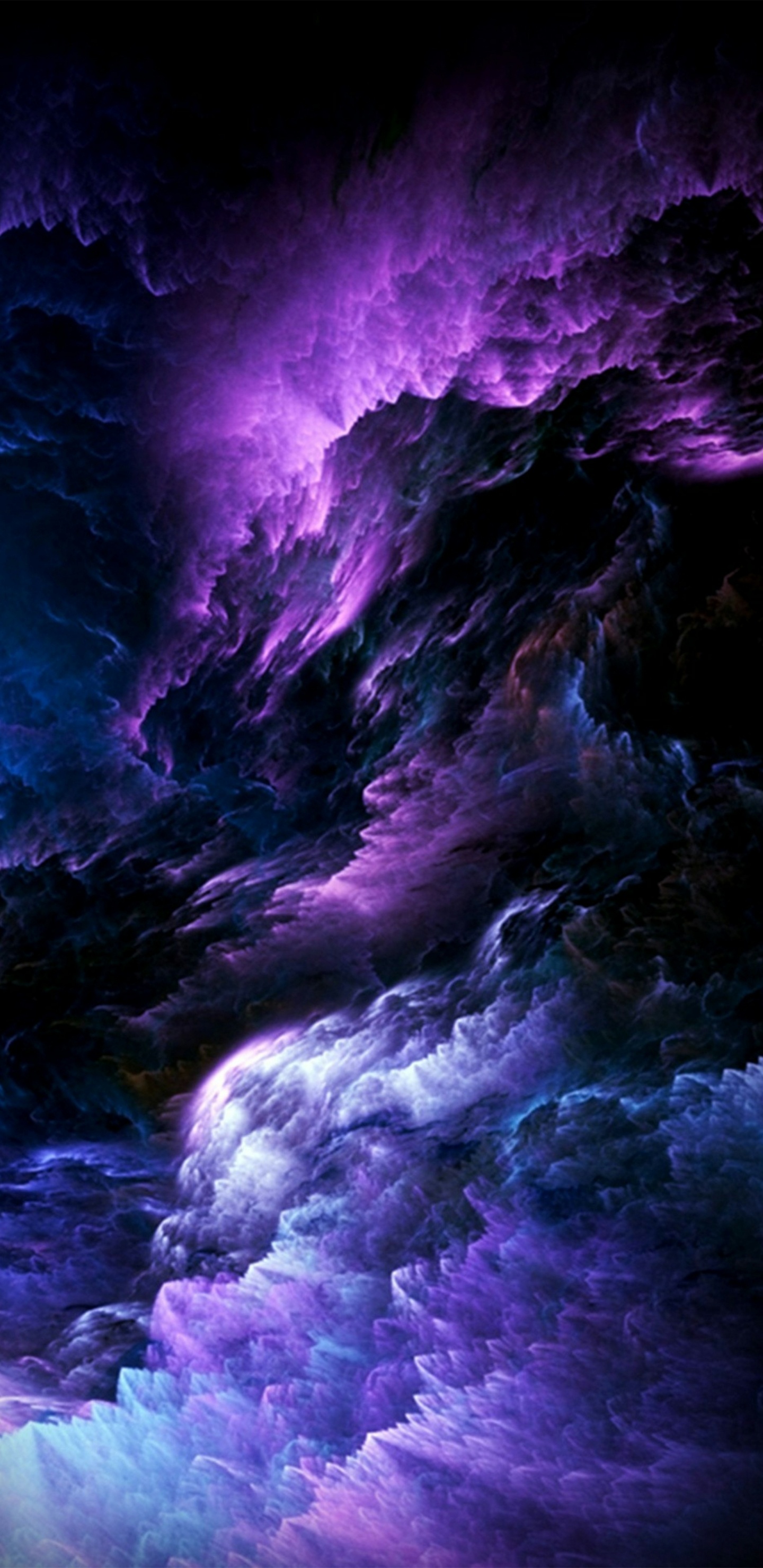 Purple and Blue Abstract Painting. Wallpaper in 1440x2960 Resolution