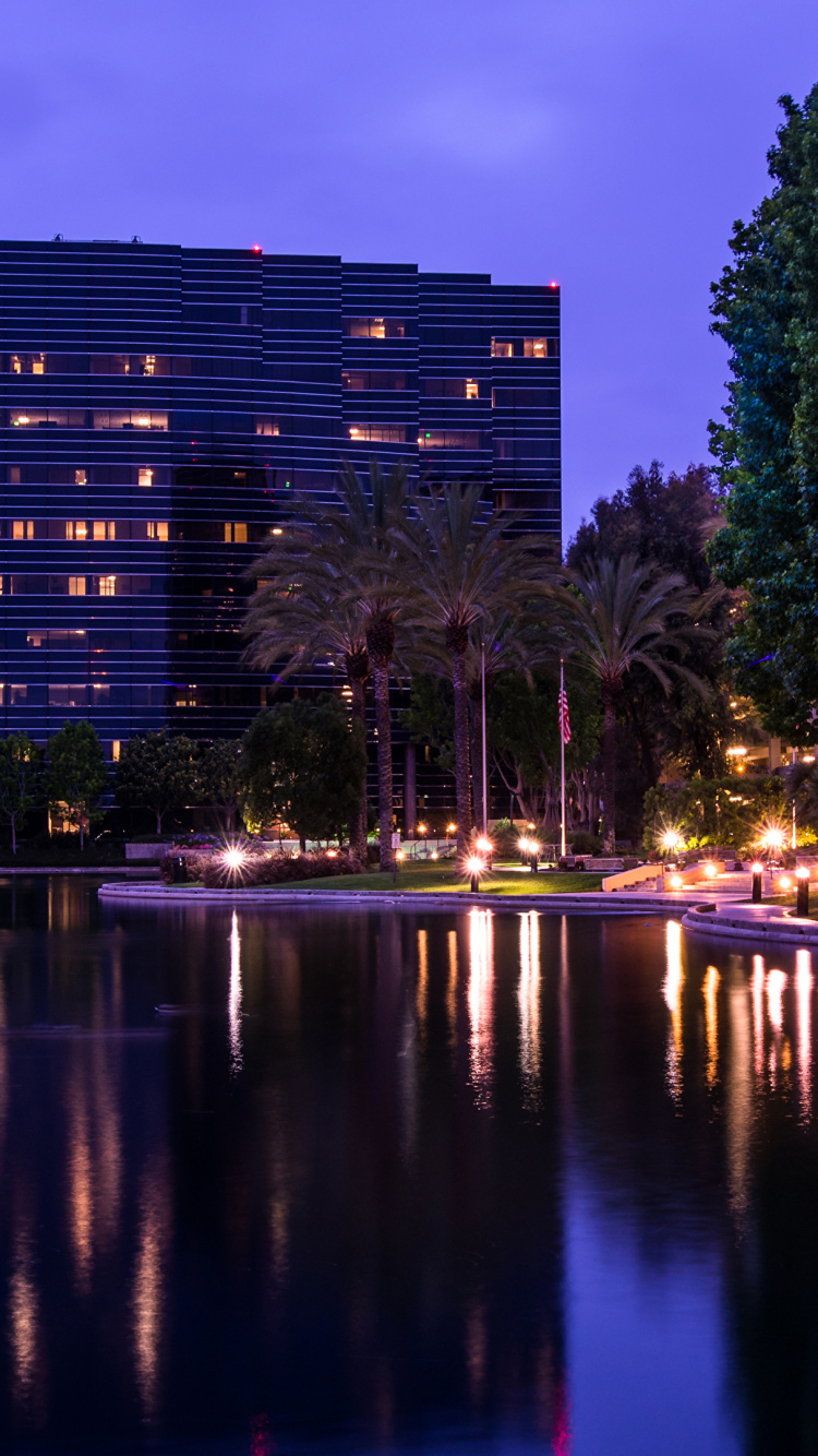 反射, 城市, 建筑, 里程碑, 加利福尼亚州 壁纸 750x1334 允许