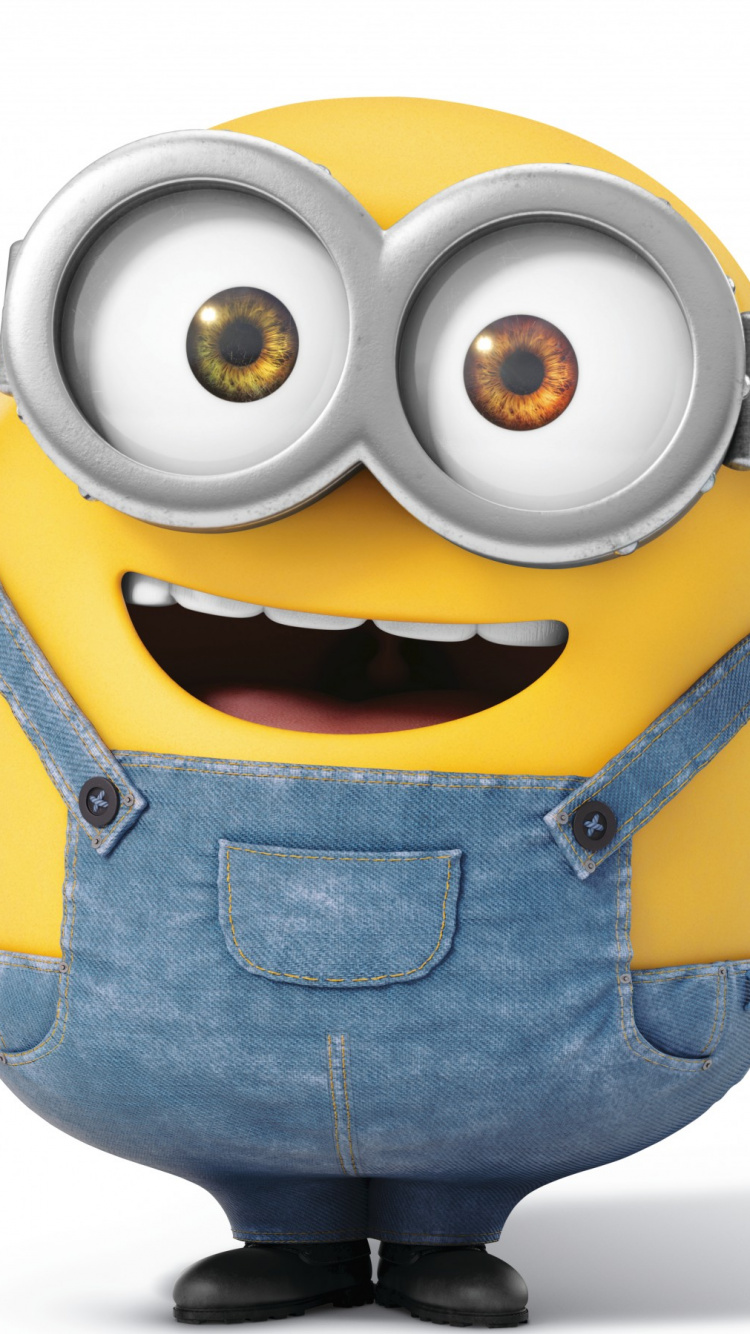 Minions Sosteniendo un Palo Negro y Amarillo. Wallpaper in 750x1334 Resolution