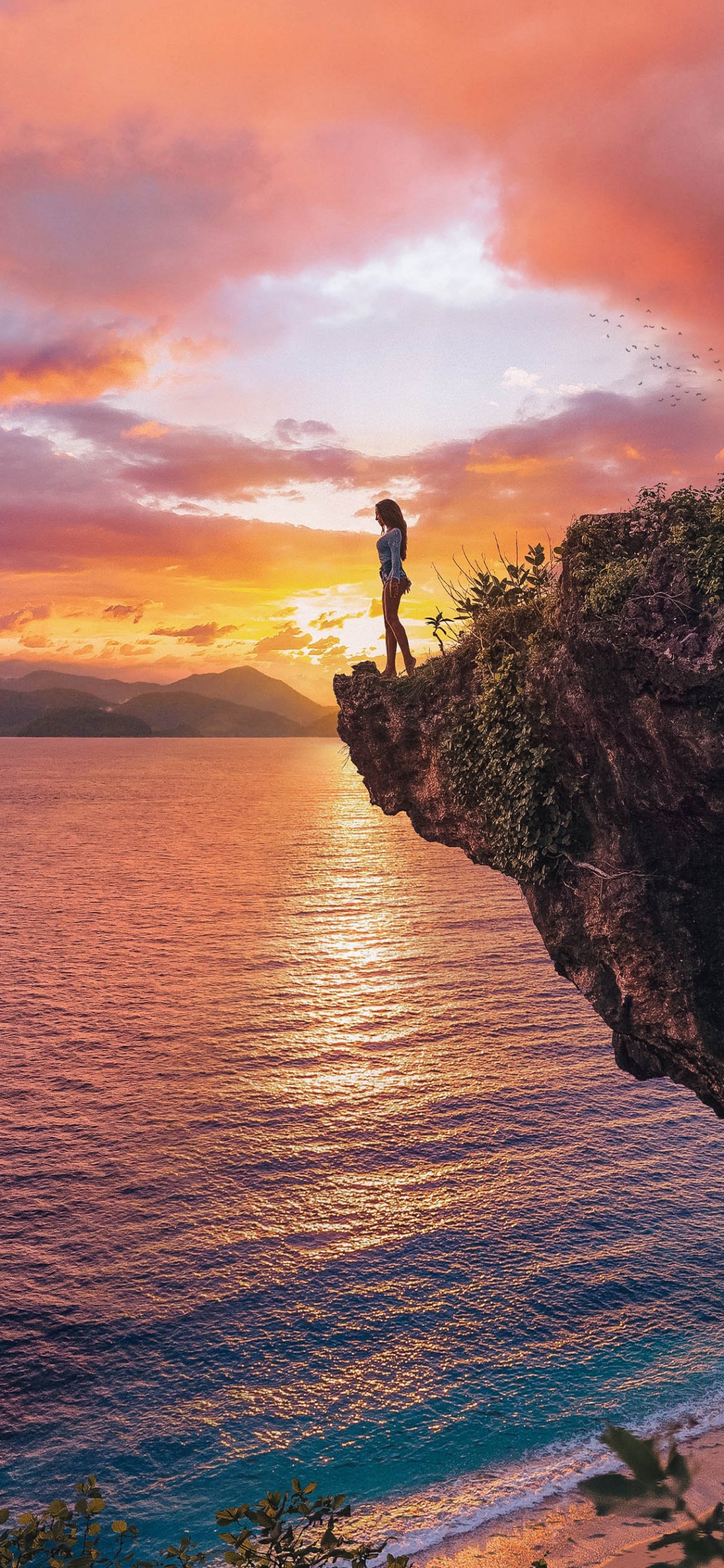 Côte, Eau, Atmosphère, L'écorégion, Afterglow. Wallpaper in 1125x2436 Resolution