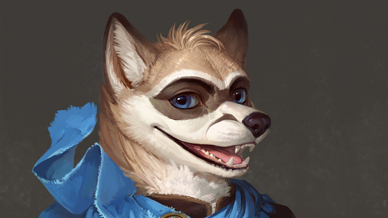 Brown and White Fox Cartoon Character. Wallpaper in 1280x720 Resolution