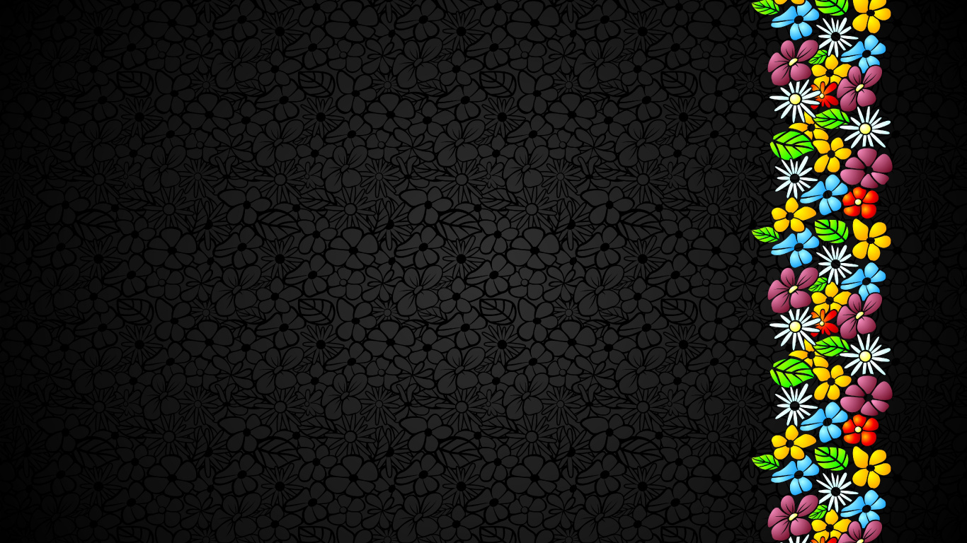 Illustration de Coeur Noir et Blanc. Wallpaper in 1366x768 Resolution