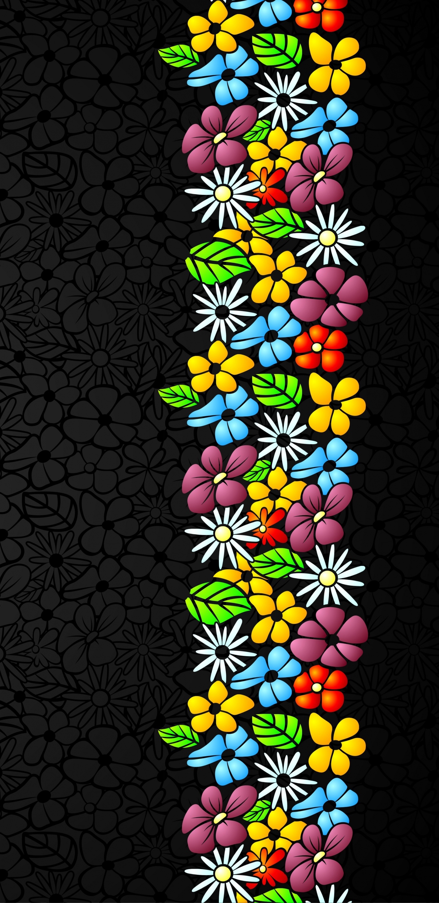 Schwarz-weiße Herzillustration. Wallpaper in 1440x2960 Resolution