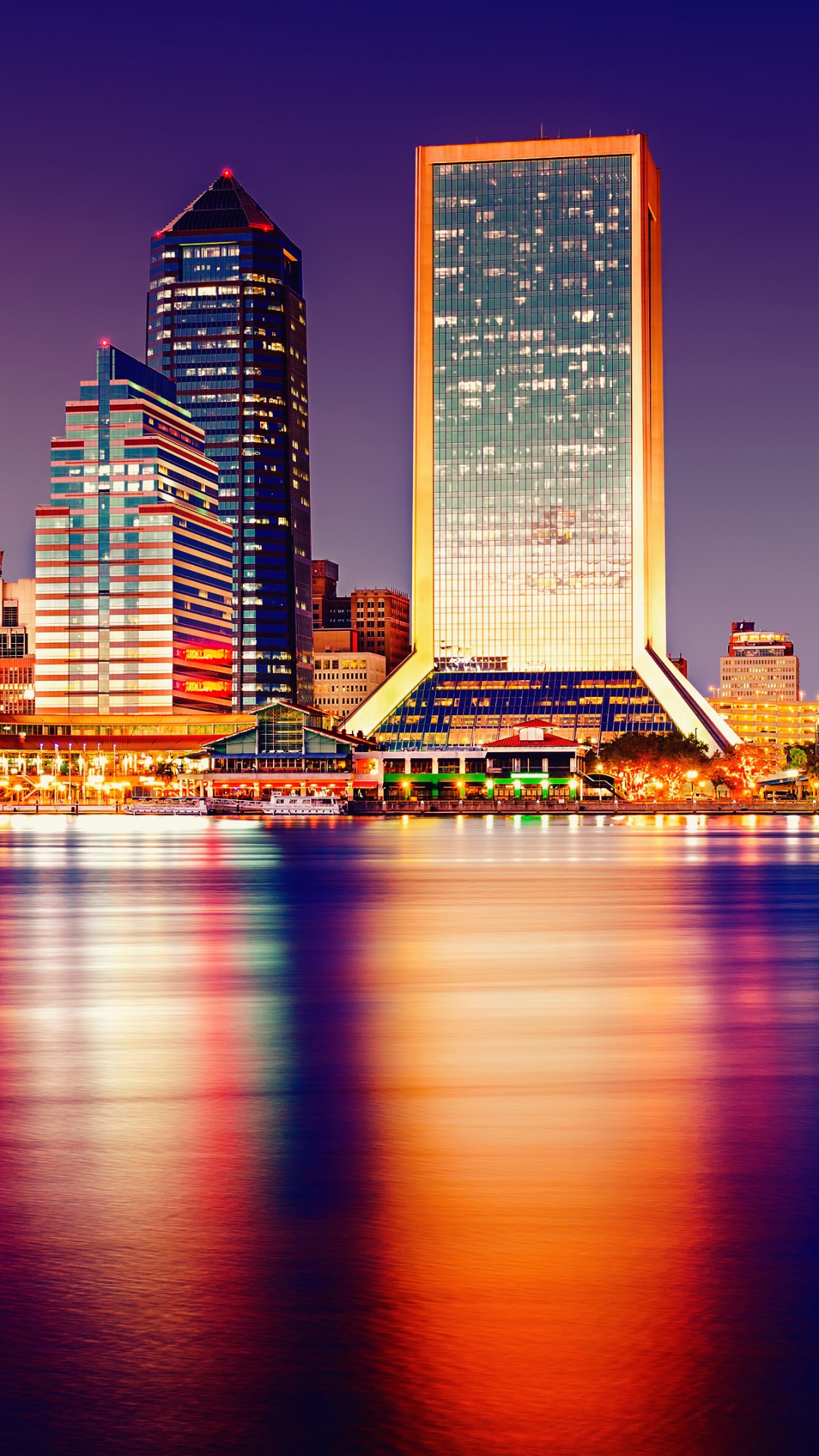 Freundschaftsbrunnen, Jacksonville, Tampa, Wasser, Gebäude. Wallpaper in 1080x1920 Resolution