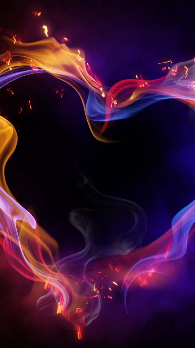 Peinture Abstraite Violette et Orange. Wallpaper in 750x1334 Resolution