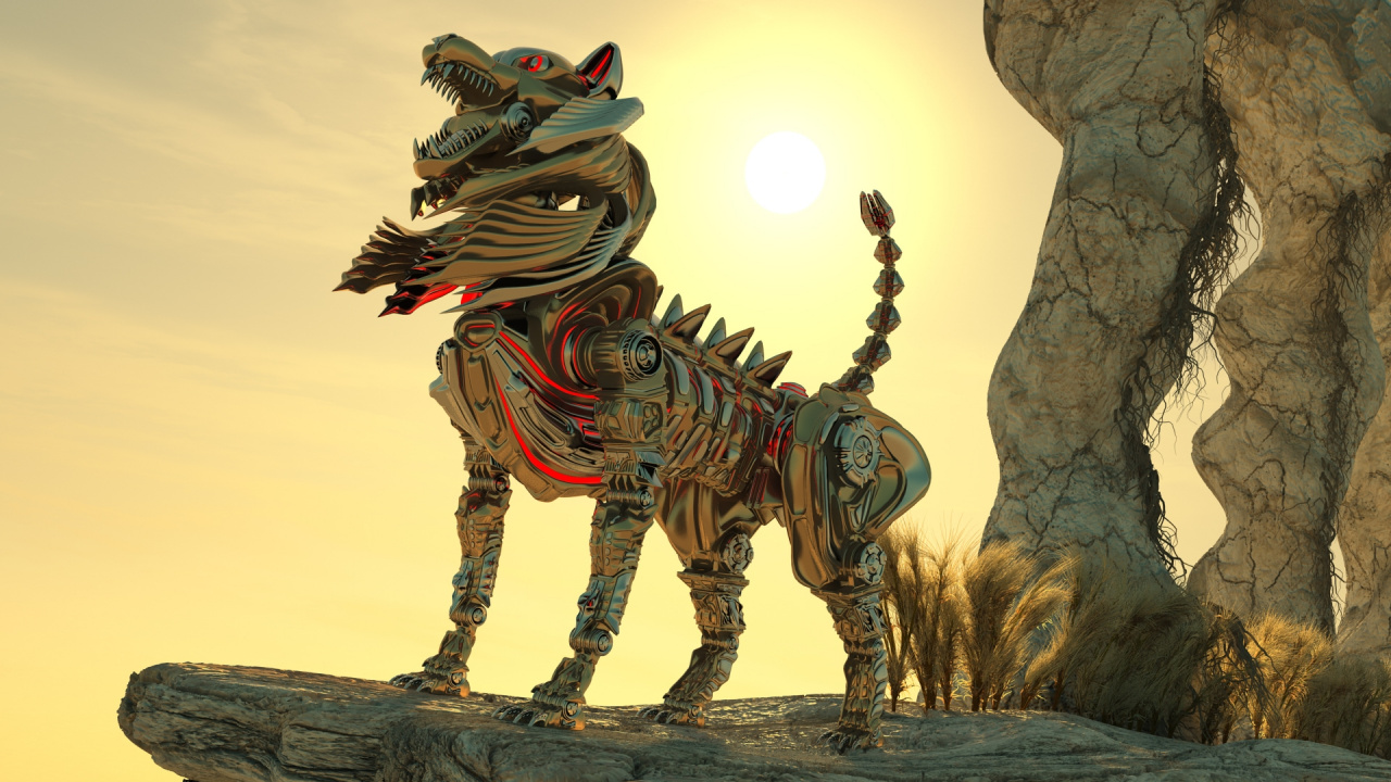 Brown and Black Dragon Figurine. Wallpaper in 1280x720 Resolution