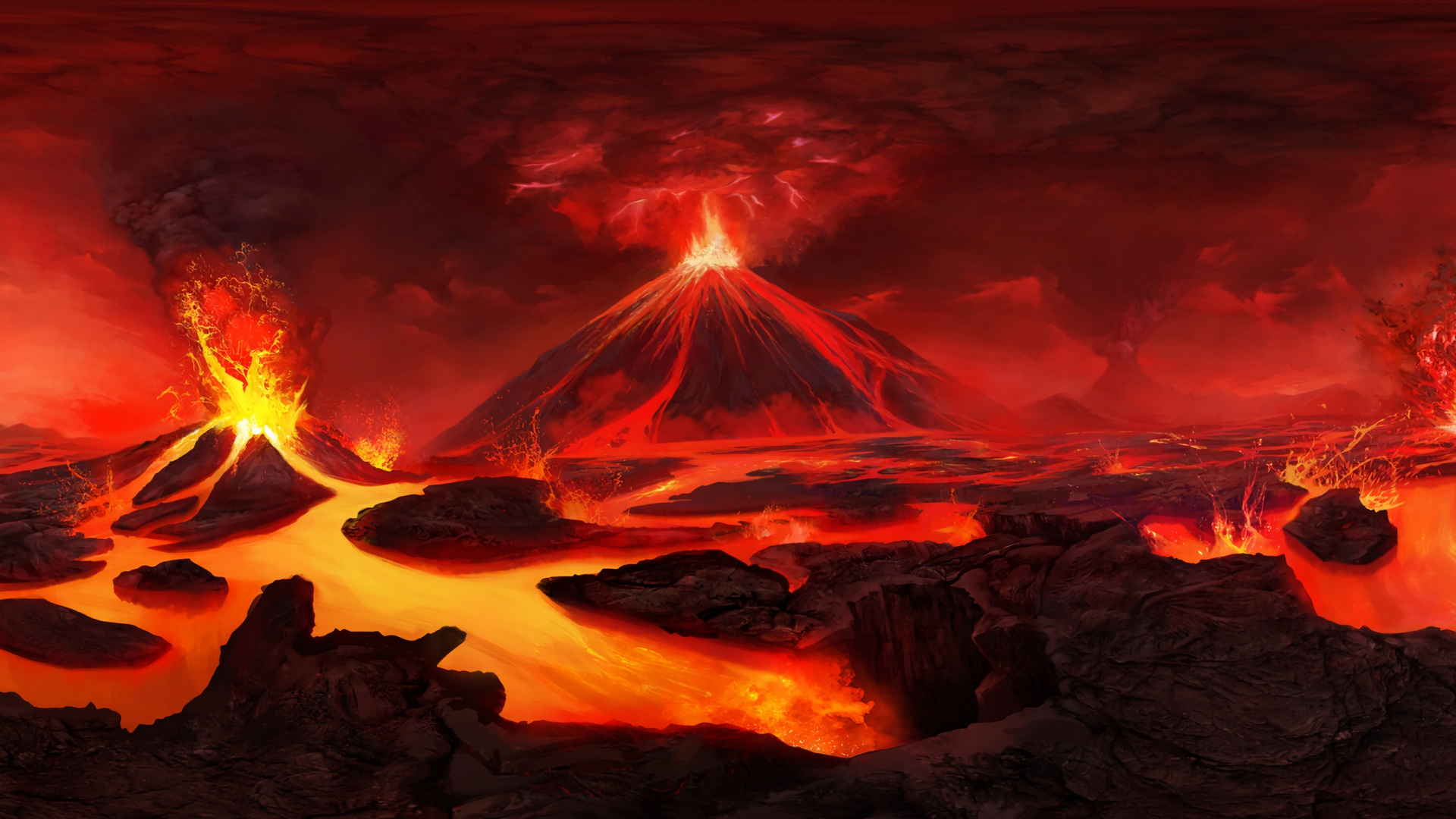 Burning Fire During Night Time. Wallpaper in 1920x1080 Resolution