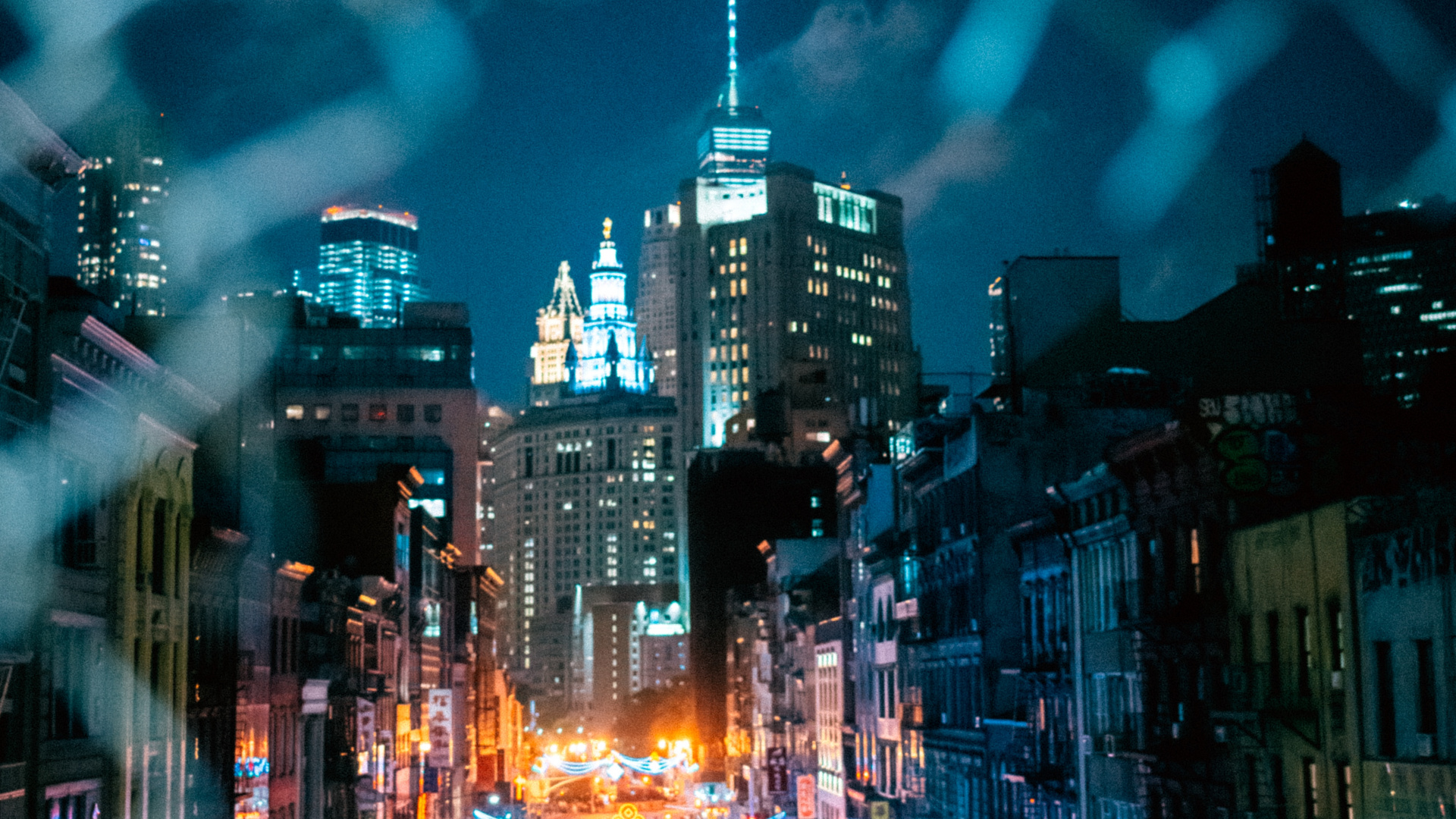 City With High Rise Buildings During Night Time. Wallpaper in 1920x1080 Resolution