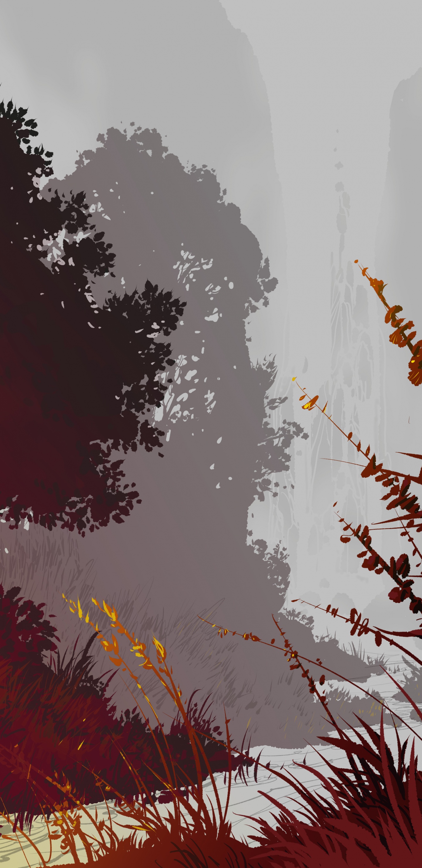 红色的, 性质, 植被, 自然环境, 木本植物 壁纸 1440x2960 允许