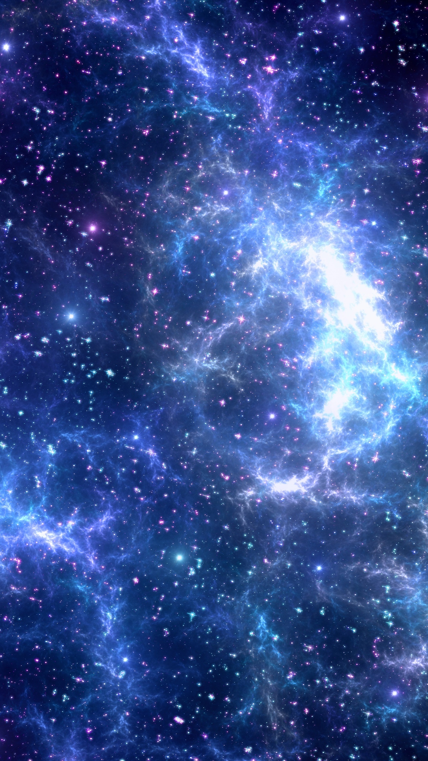 Blue and White Starry Night. Wallpaper in 1440x2560 Resolution