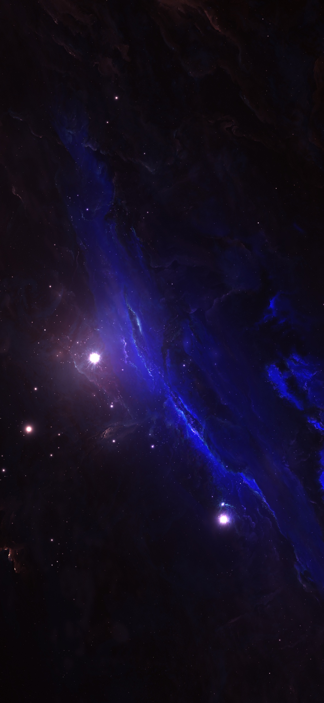 Ilustración de Galaxia Azul y Blanca. Wallpaper in 1125x2436 Resolution