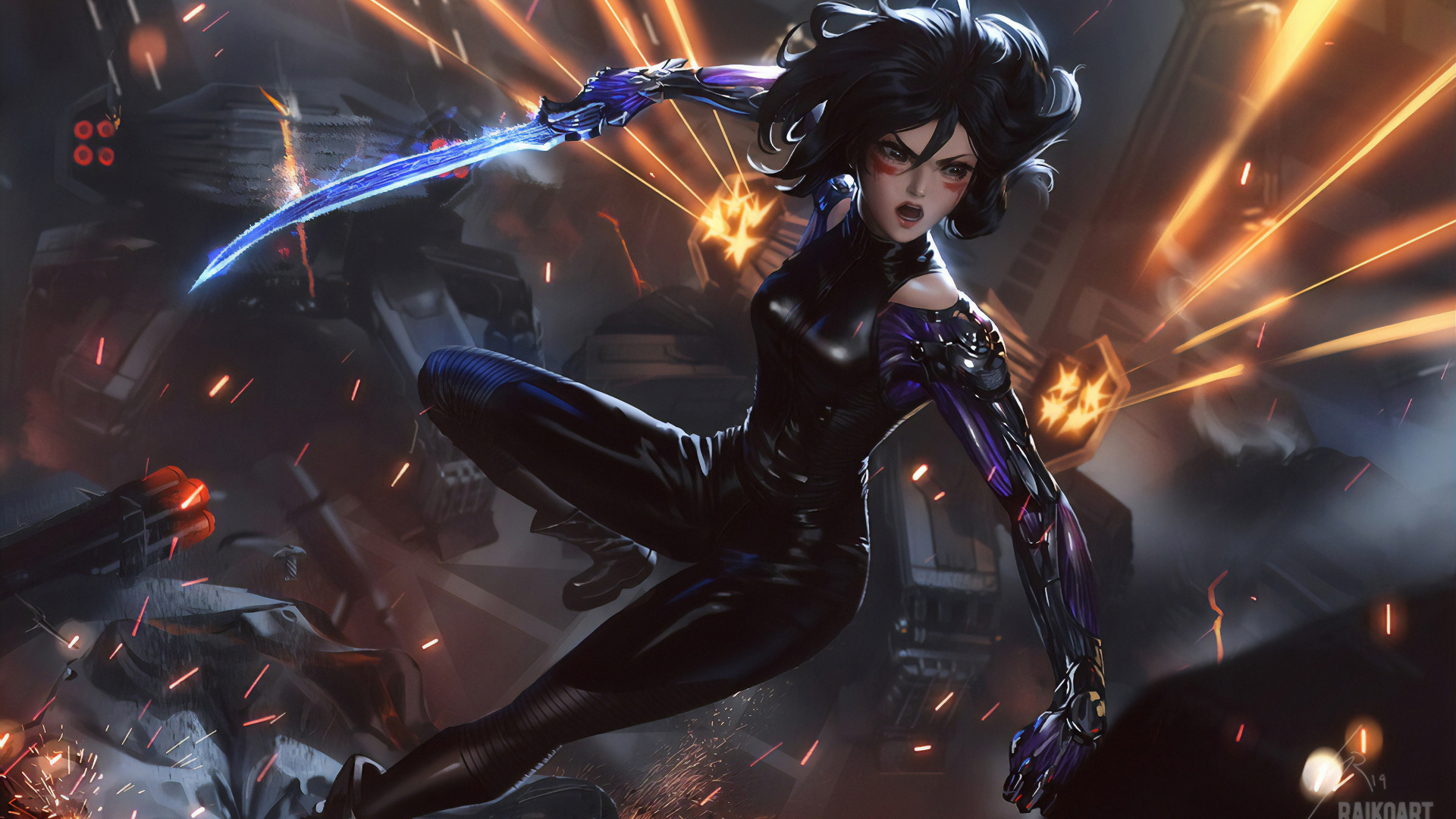 Alita Battle Angel, Battle Angel Alita, Light, Cartoon, Darkness. Wallpaper in 1920x1080 Resolution