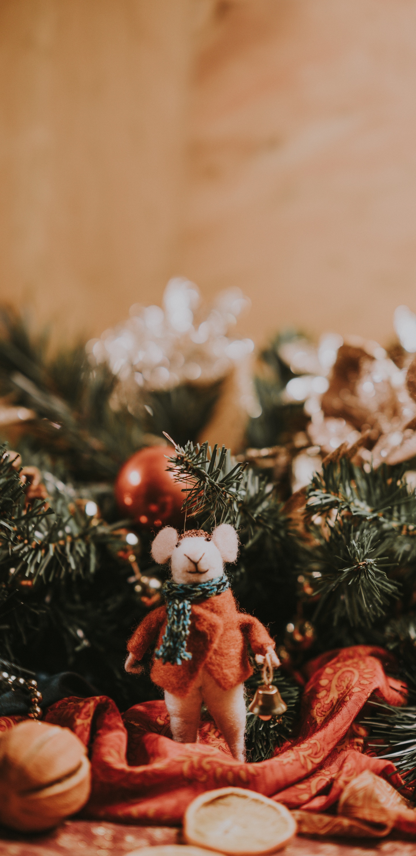 圣诞节那天, 圣诞节的装饰品, 圣诞装饰, 圣诞树, 新的一年 壁纸 1440x2960 允许