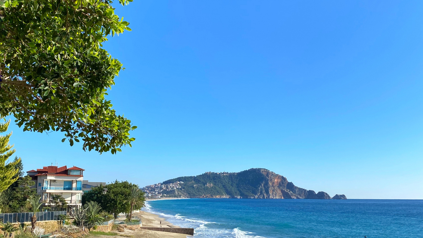 Kleopatra Strand, Küste, Wasser, Wasserressourcen, Naturlandschaft. Wallpaper in 1366x768 Resolution